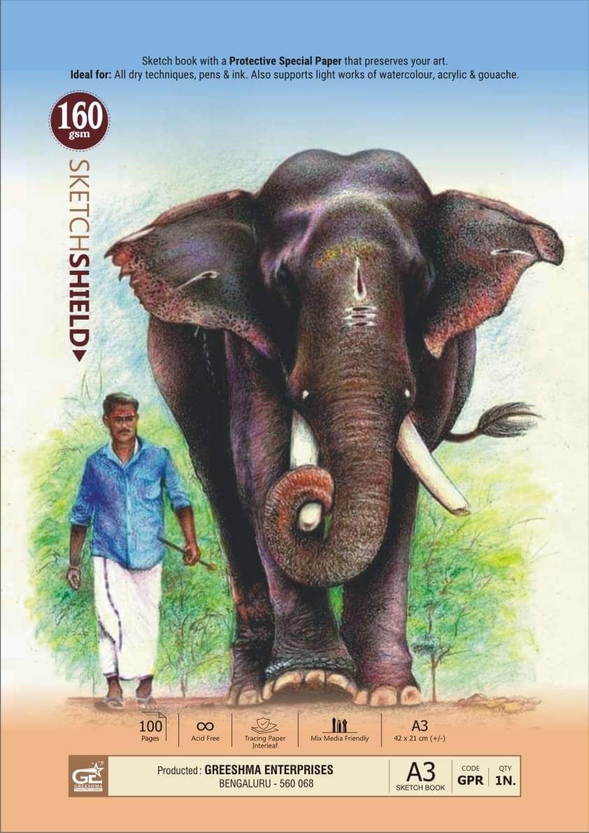     			Artists Wiro Bound Sketch Book | A3 Size | 100 Pages - 160 GSM | Ideal for Drawing, Sketching, Mandala, Shading Art, Students, School, Office