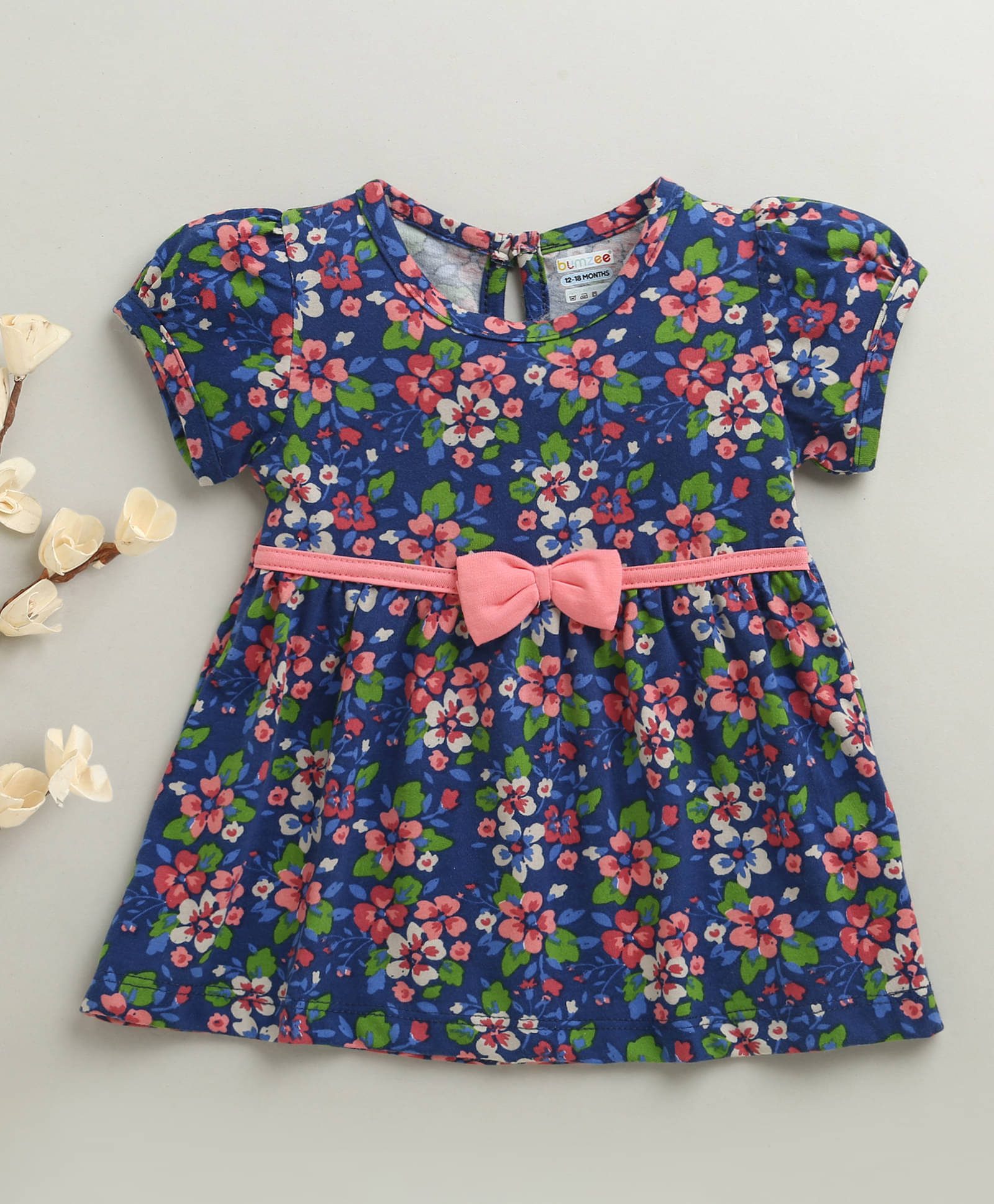     			BUMZEE Pack of 1 Baby Girls Cotton Dress ( Navy )