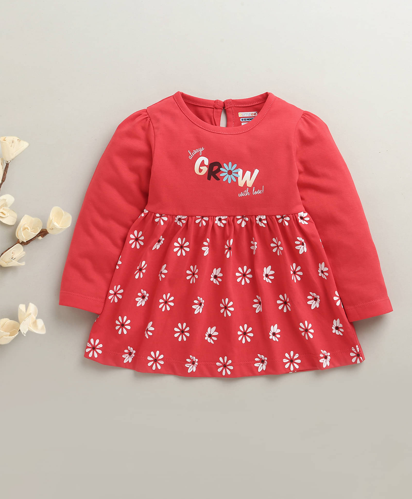 BUMZEE Pack of 1 Baby Girls Cotton Dress ( Pink ) BUMZEE Pack of 1 Baby Girls Cotton Dress ( Pink )