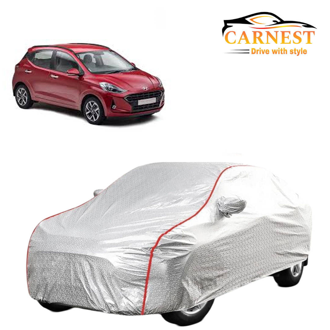     			CARNEST Car Body Cover for Hyundai Grand i10 With Mirror Pocket ( Pack of 1 ) , Silver
