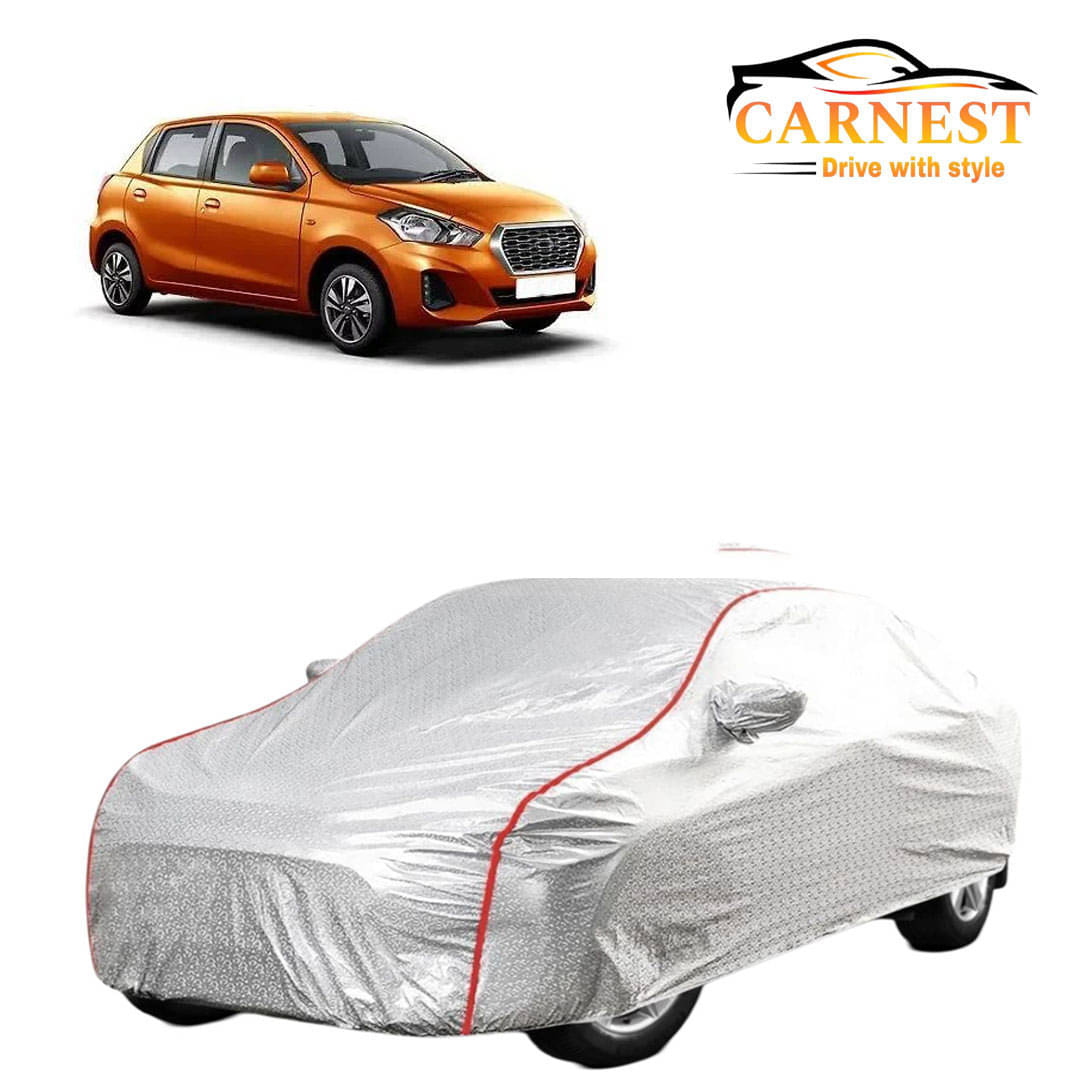     			CARNEST Car Body Cover for Datsun Go With Mirror Pocket ( Pack of 1 ) , Silver