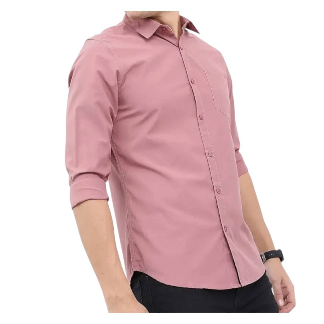    			FABRIZER 100% Cotton Slim Fit Solids Full Sleeves Men's Casual Shirt - Pink ( Pack of 1 )