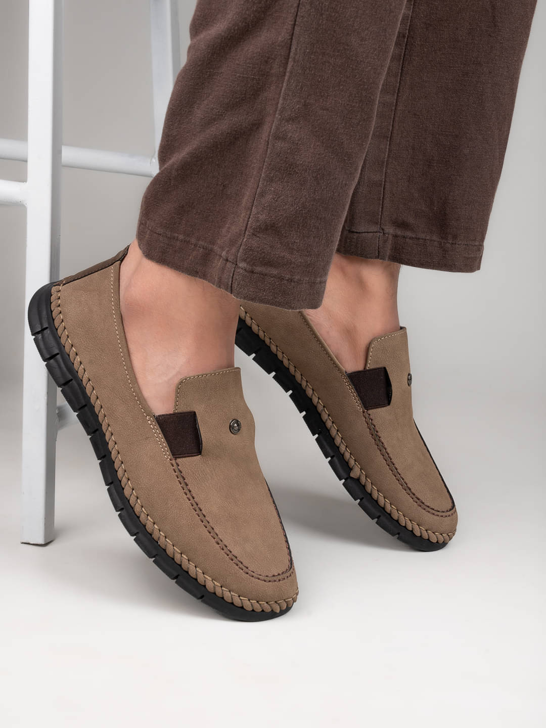     			Fentacia Beige Men's Slip on Shoes