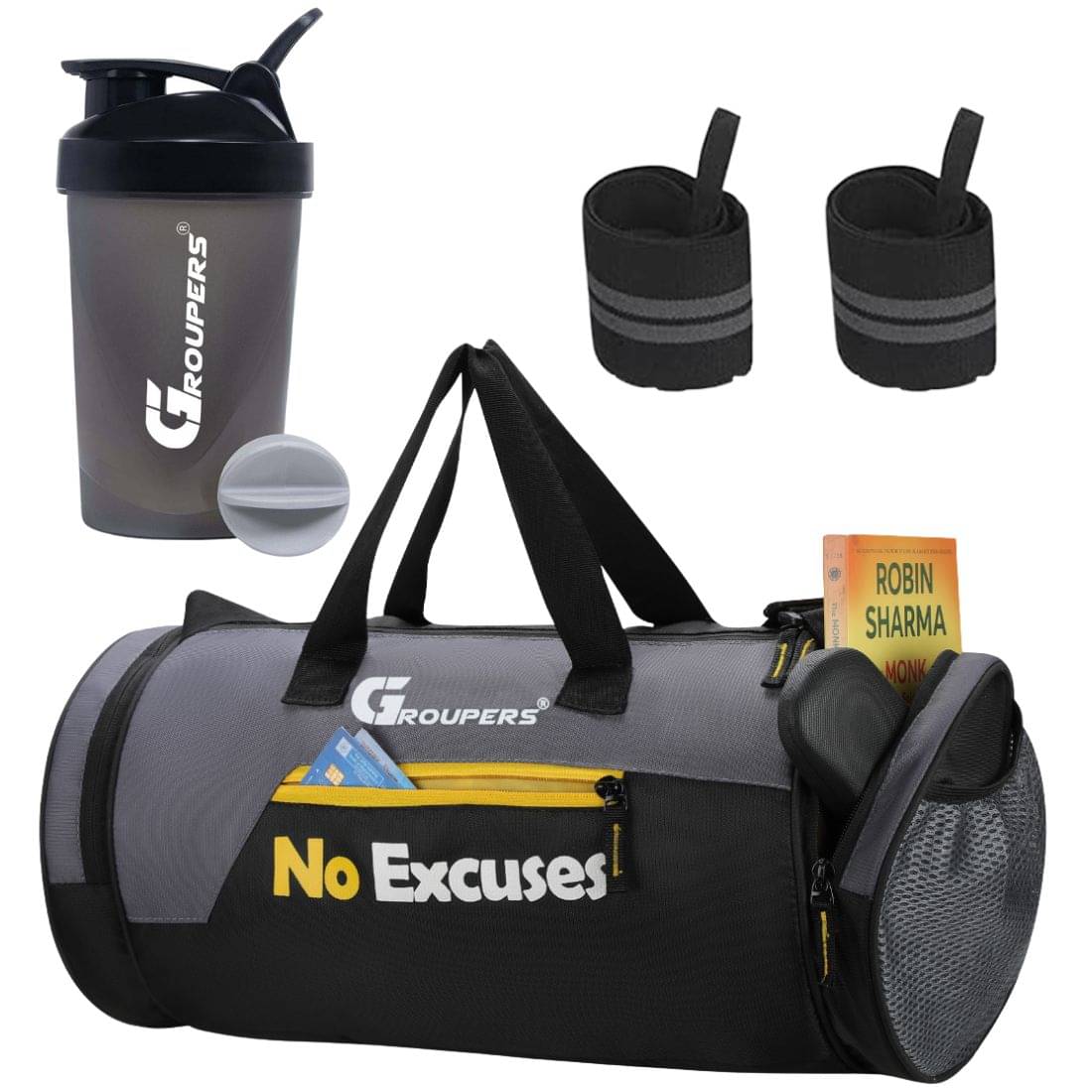     			GROUPERS Polyester BLACK 25 Ltrs Gym Bag