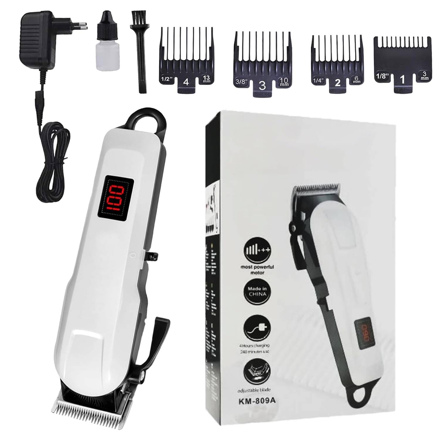     			Geniric 809 White Corded,Cordless Beard Trimmer With 3000 minutes Runtime