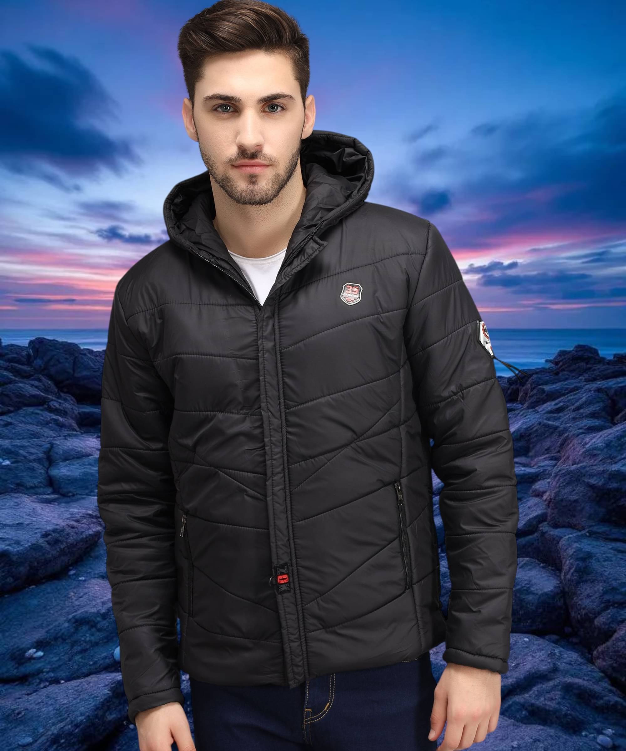 HEMLOCK Polyester Men's Puffer Jacket - Black ( Pack of 1 ) HEMLOCK Polyester Men's Puffer Jacket - Black ( Pack of 1 )