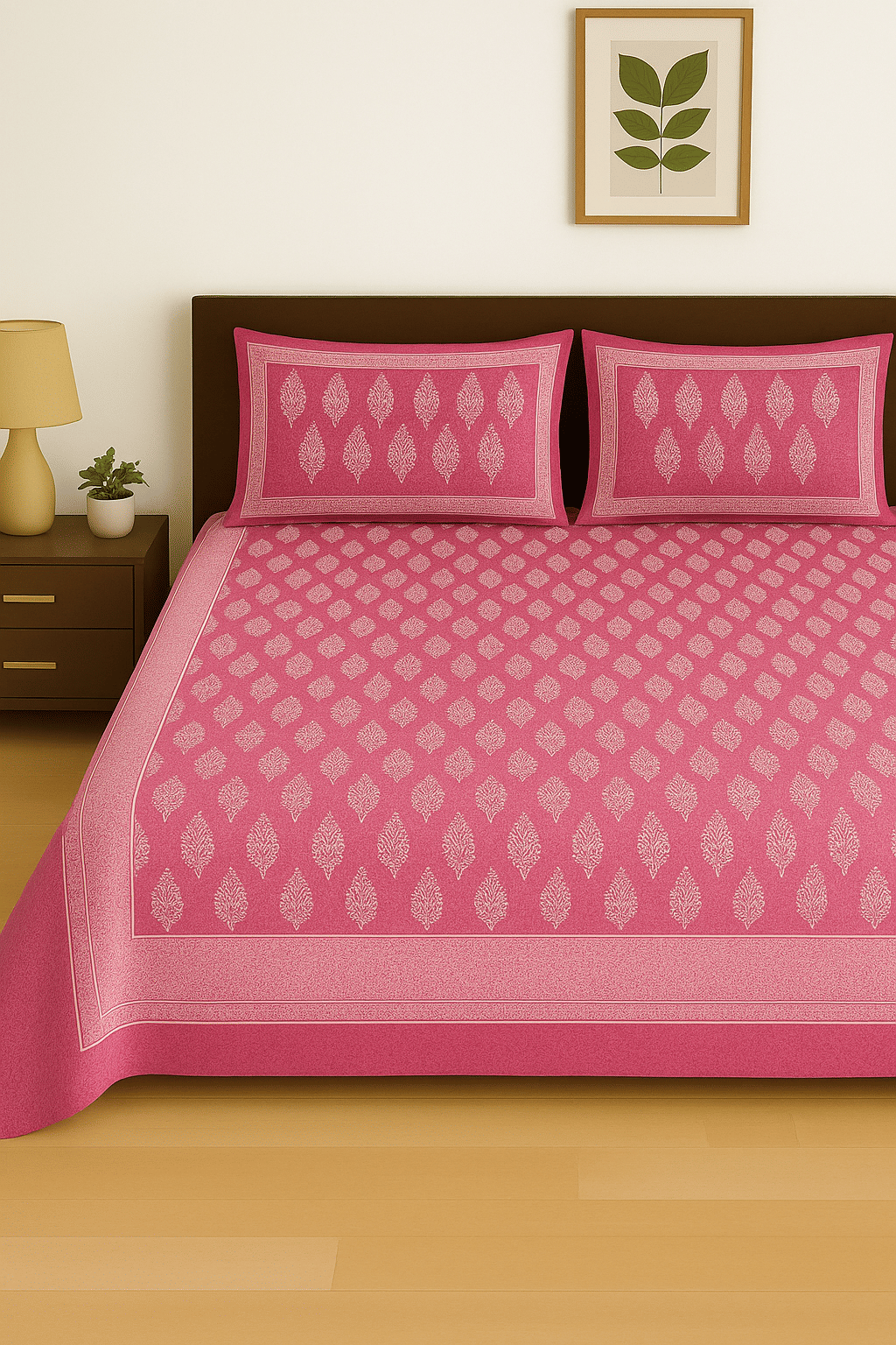     			K.D.PRINTS Cotton 1 Double King Bedsheet with 2 Pillow Covers ( Multicolor )