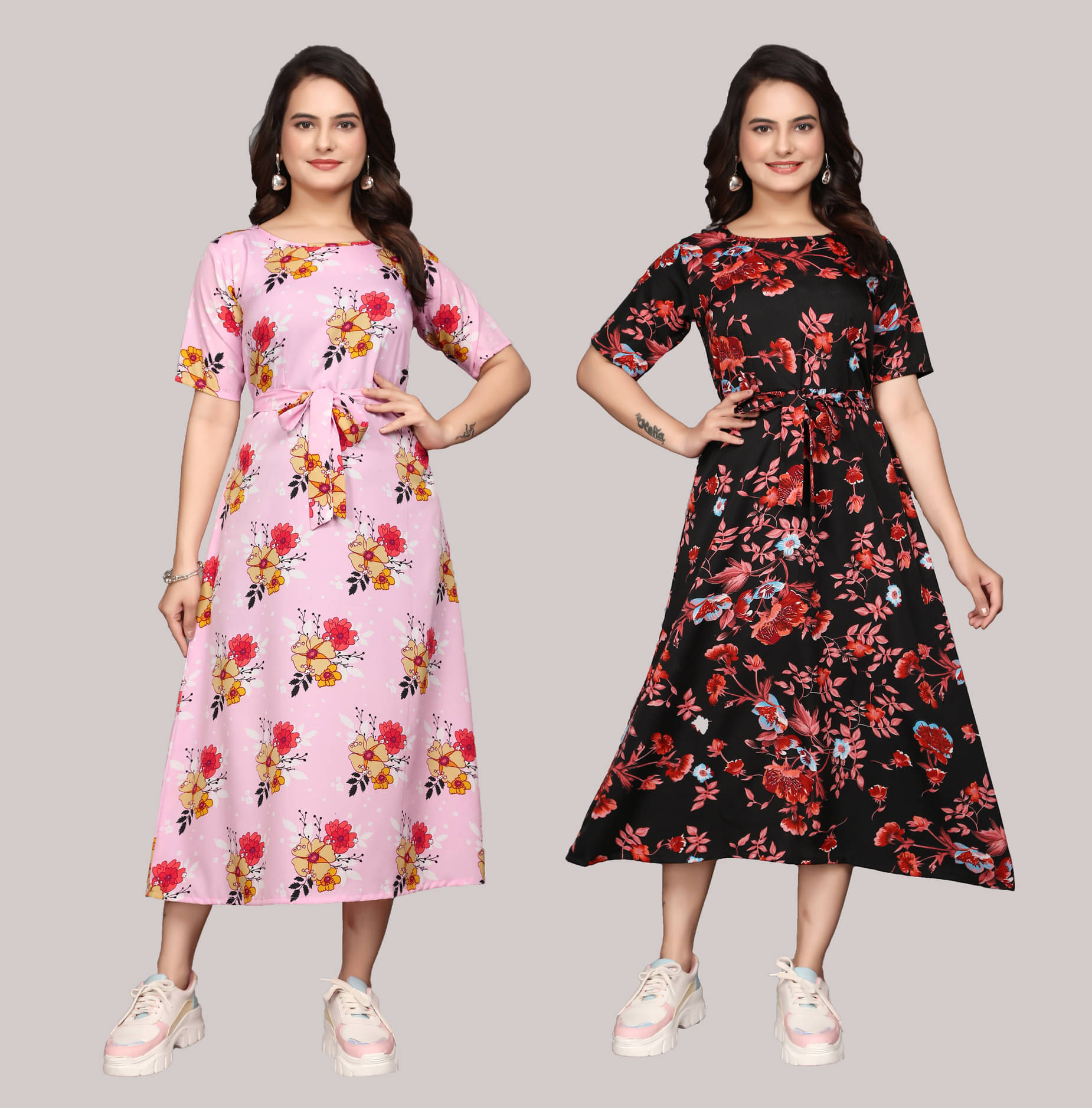 KALAVRITTA Women Crepe Printed Maxi ( Multicolor 3 )     			KALAVRITTA Women Crepe Printed Maxi ( Multicolor 3 )