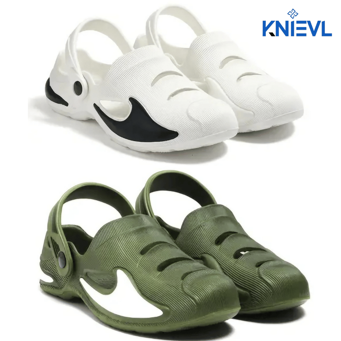 KNIEVL - White Men's Clogs     			KNIEVL - White Men's Clogs