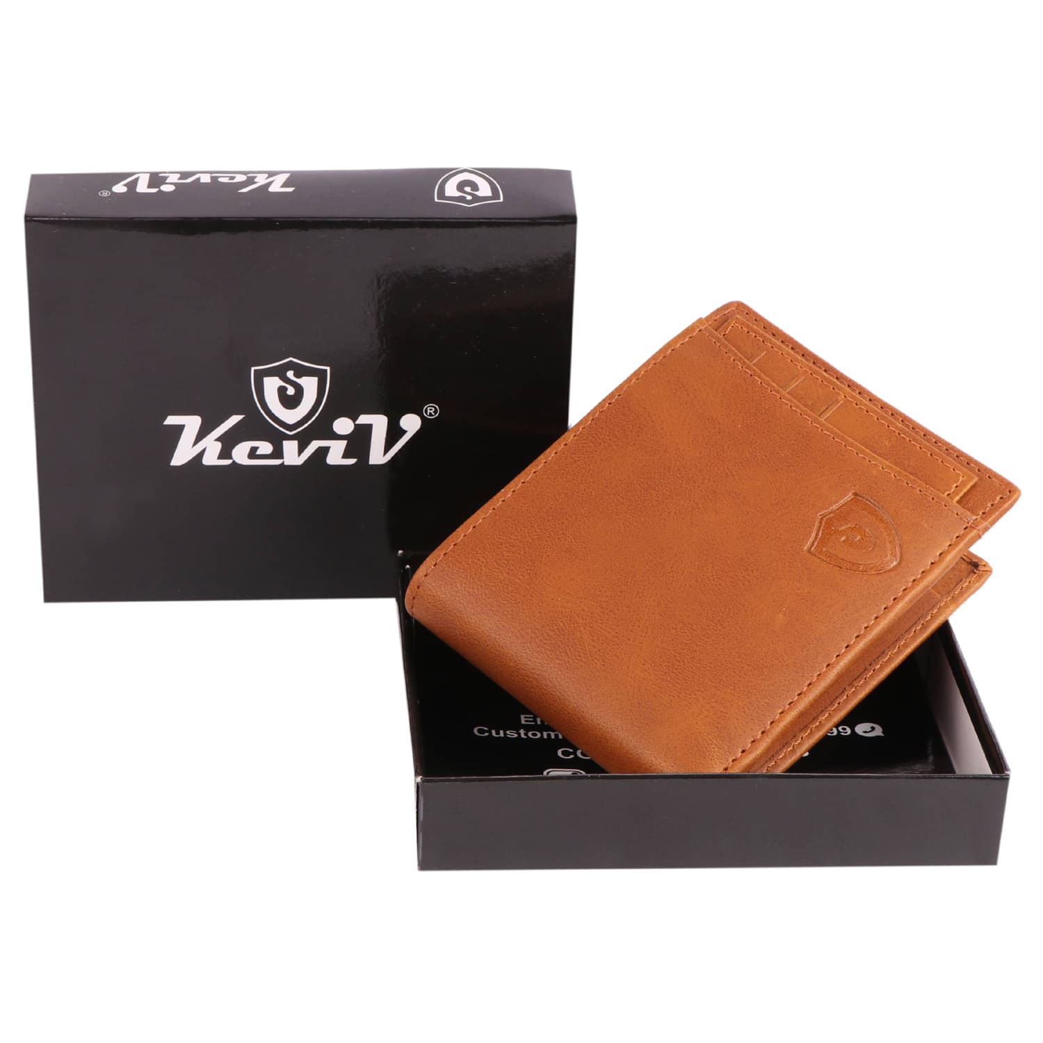     			Keviv Leather Solid Men's Two Fold Wallet With 9 Slots For Card ( Tan , Pack of 1 )