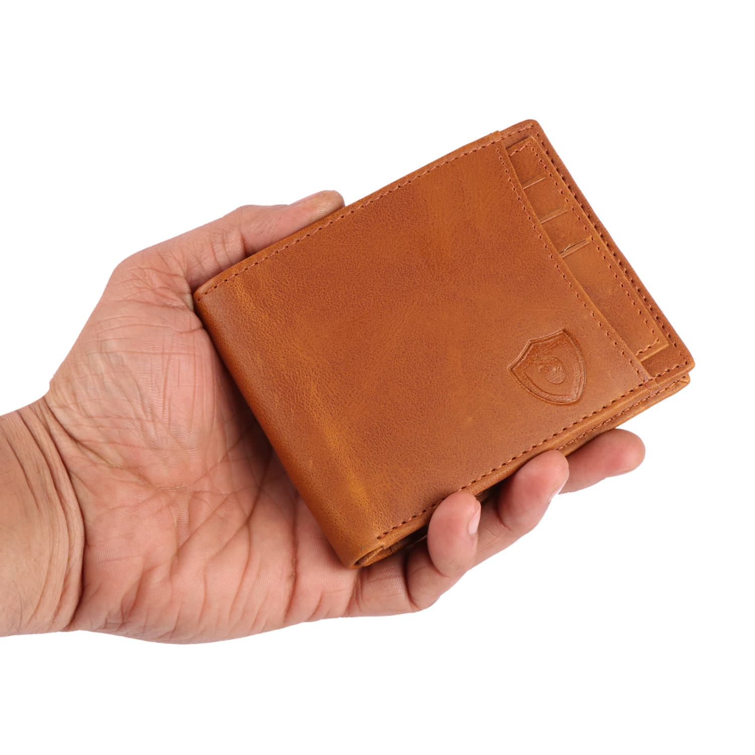     			Keviv Leather Solid Men's Two Fold Wallet With 9 Slots For Card ( Tan , Pack of 1 )