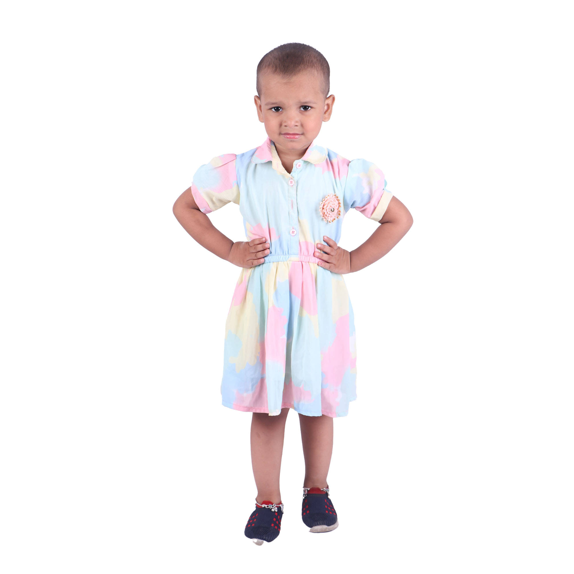 Kidzee Kingdom Cotton Frock For Baby Girls ( Pack of 1 , Multicolor ) Kidzee Kingdom Cotton Frock For Baby Girls ( Pack of 1 , Multicolor )
