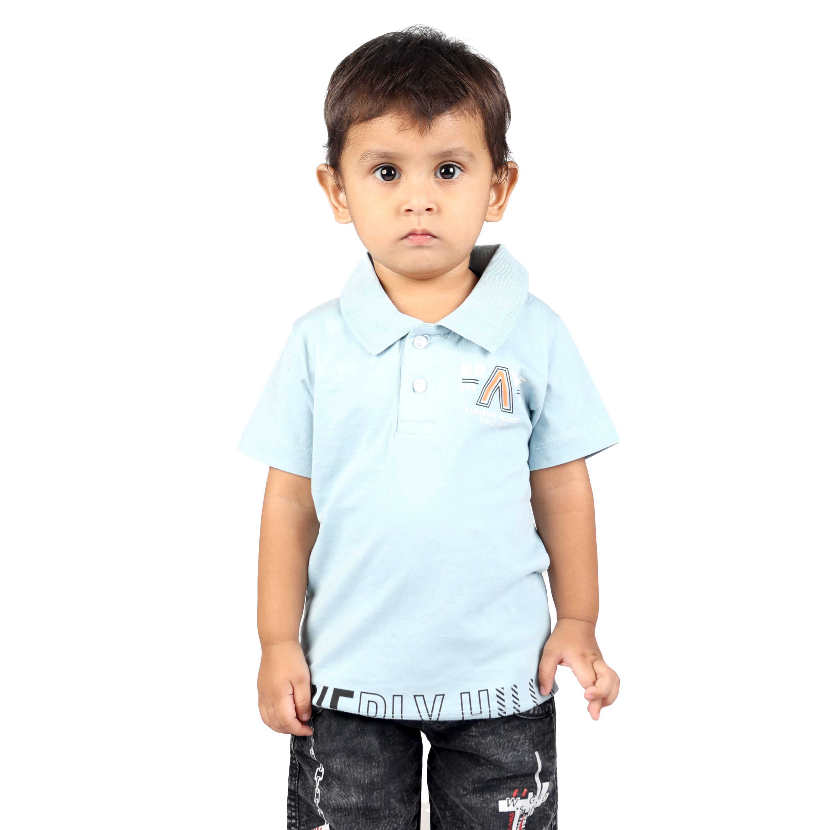     			Kidzee Kingdom Pack of 1 Baby Boys Cotton T-Shirt ( Light Blue )
