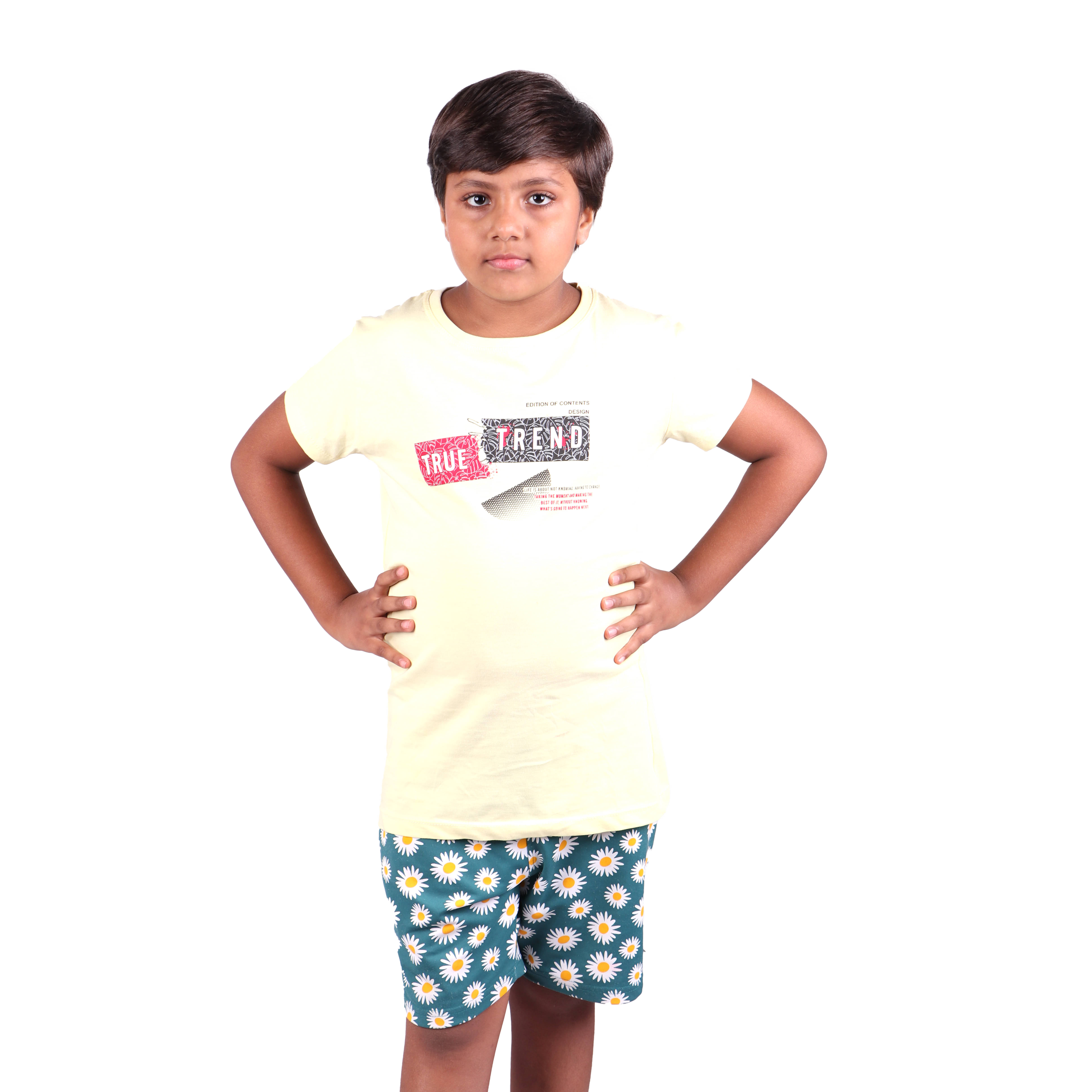     			Kidzee Kingdom Pack of 1 Girls Cotton T-Shirt ( Yellow )