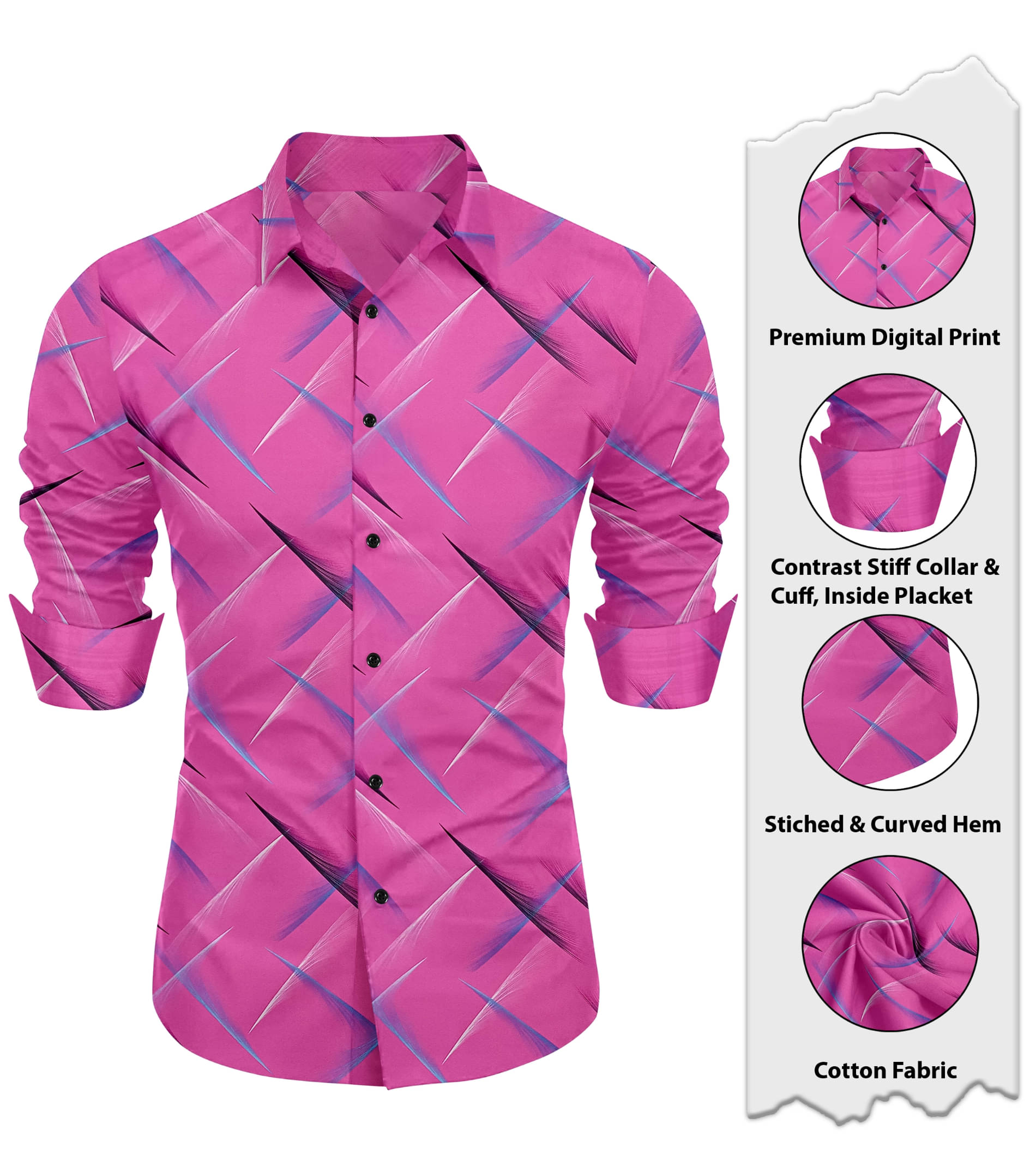 LAXBON Cotton Blend Regular Fit Printed Full Sleeves Men's Casual Shirt - Pink ( Pack of 1 )     			LAXBON Cotton Blend Regular Fit Printed Full Sleeves Men's Casual Shirt - Pink ( Pack of 1 )