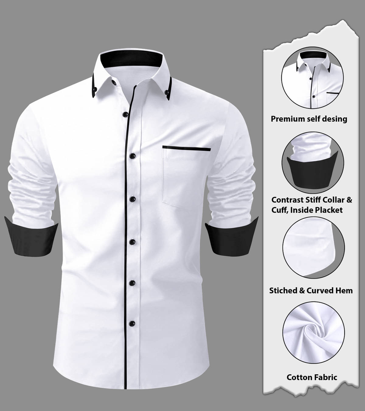 LAXBON Cotton Blend Regular Fit Solids Full Sleeves Men's Casual Shirt - White ( Pack of 1 ) LAXBON Cotton Blend Regular Fit Solids Full Sleeves Men's Casual Shirt - White ( Pack of 1 )
