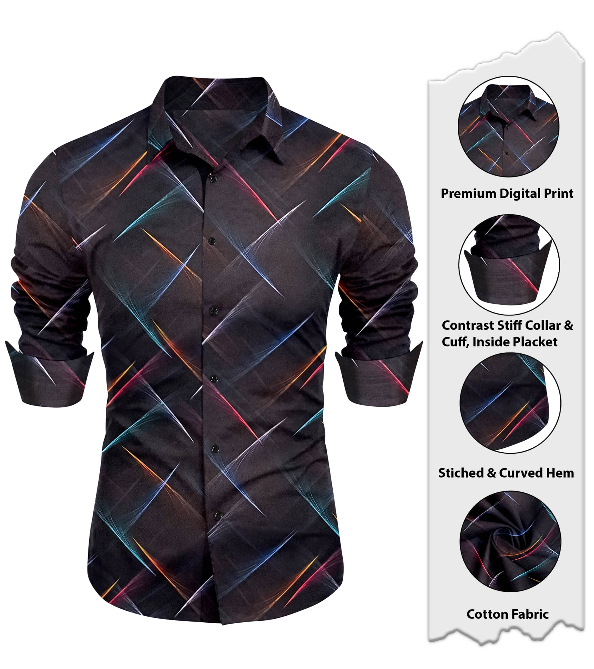 LAXBON Cotton Blend Regular Fit Printed Full Sleeves Men's Casual Shirt - Black ( Pack of 1 ) LAXBON Cotton Blend Regular Fit Printed Full Sleeves Men's Casual Shirt - Black ( Pack of 1 )