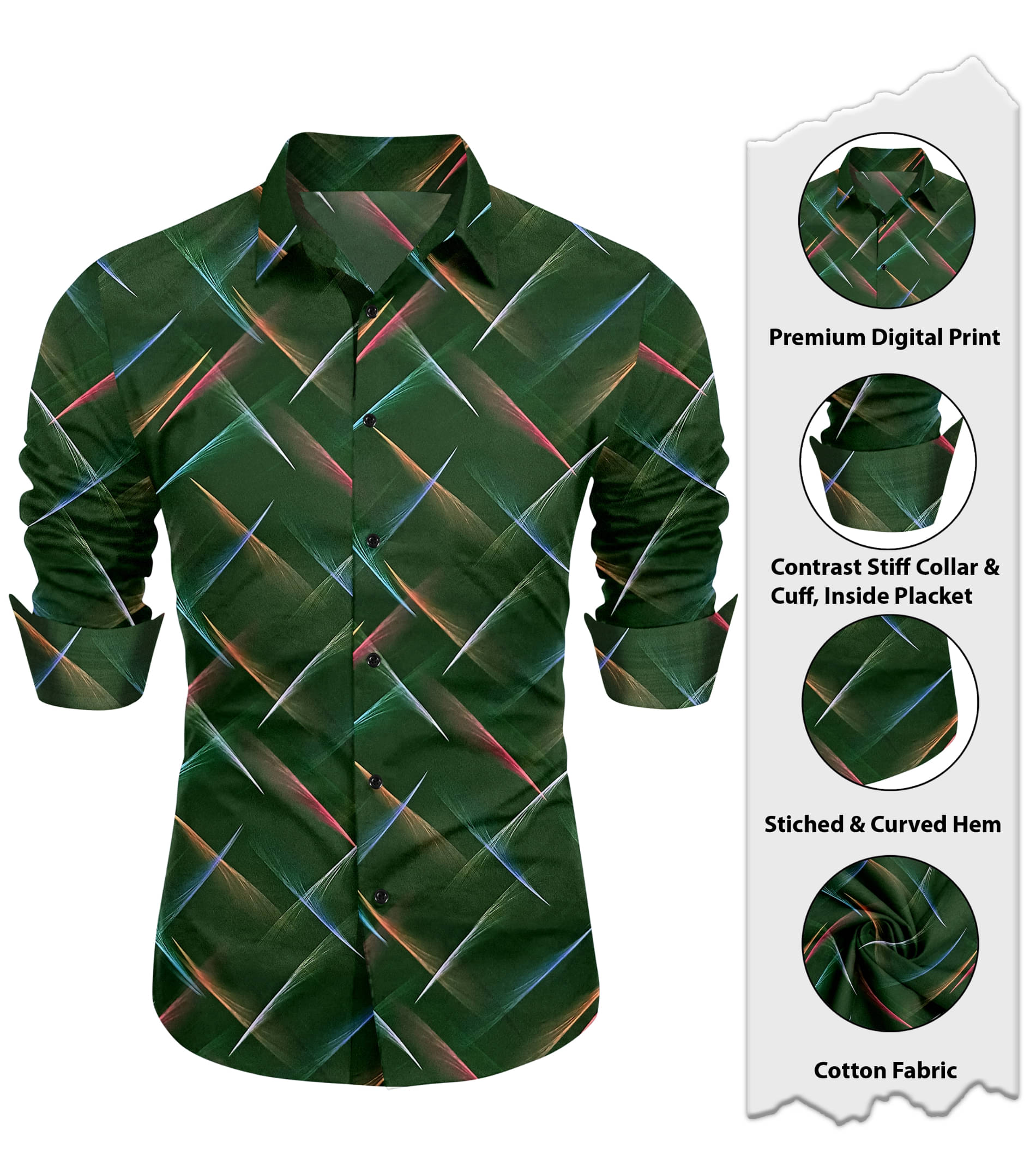 LAXBON Cotton Blend Regular Fit Printed Full Sleeves Men's Casual Shirt - Green ( Pack of 1 )     			LAXBON Cotton Blend Regular Fit Printed Full Sleeves Men's Casual Shirt - Green ( Pack of 1 )