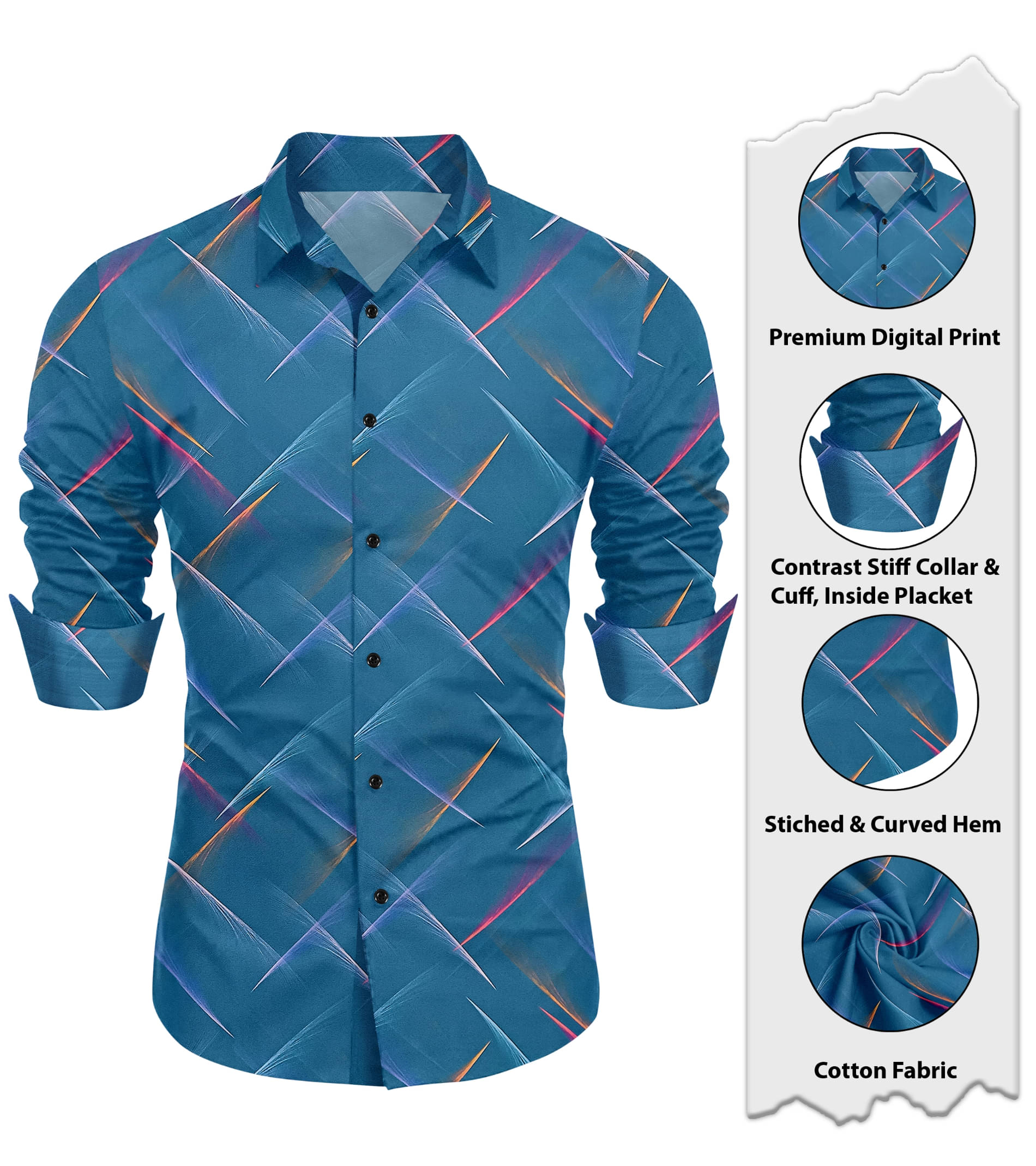 LAXBON Cotton Blend Regular Fit Printed Full Sleeves Men's Casual Shirt - Multicolor ( Pack of 1 ) LAXBON Cotton Blend Regular Fit Printed Full Sleeves Men's Casual Shirt - Multicolor ( Pack of 1 )