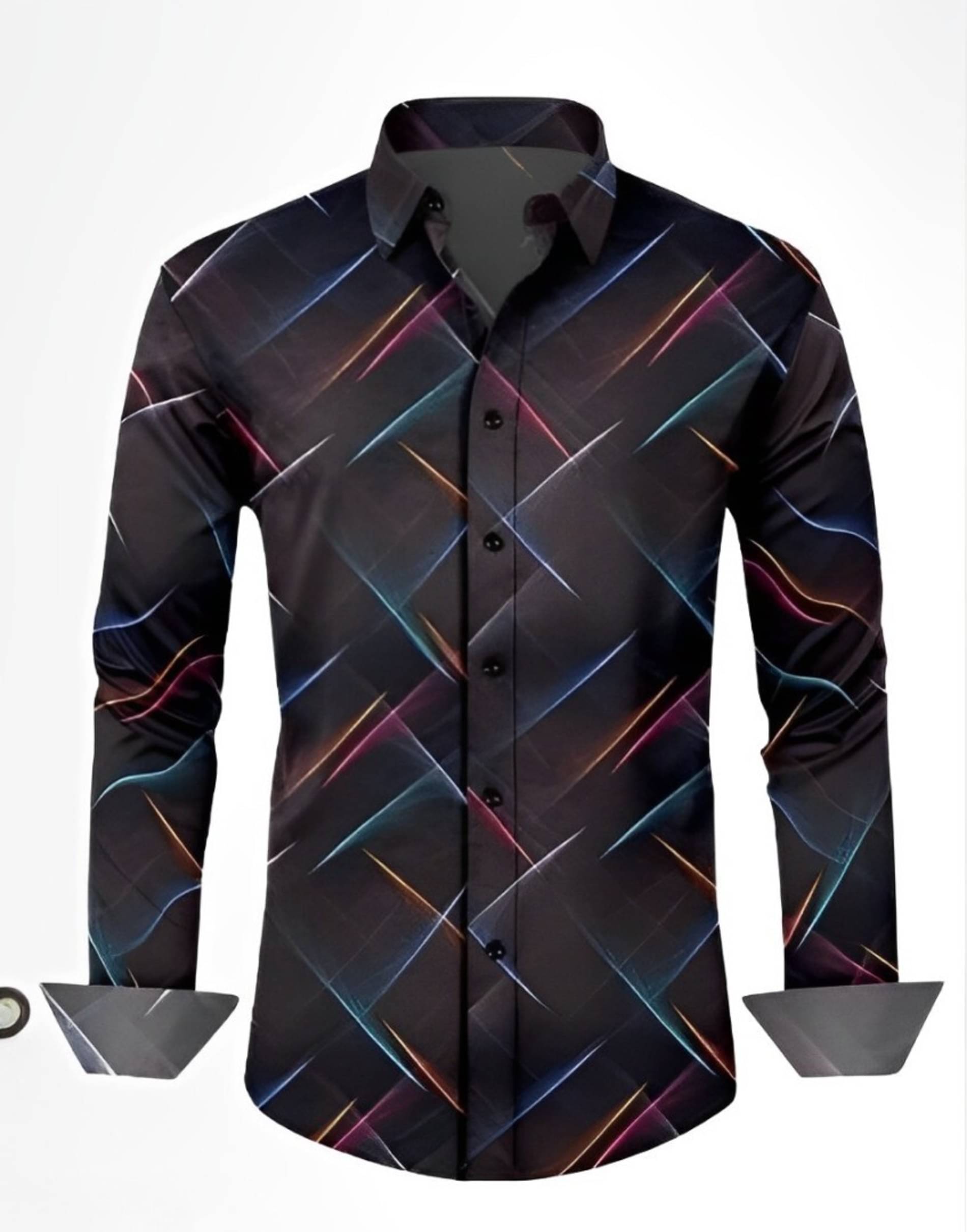 LAXBON Cotton Blend Regular Fit Printed Full Sleeves Men's Casual Shirt - Black ( Pack of 1 )     			LAXBON Cotton Blend Regular Fit Printed Full Sleeves Men's Casual Shirt - Black ( Pack of 1 )