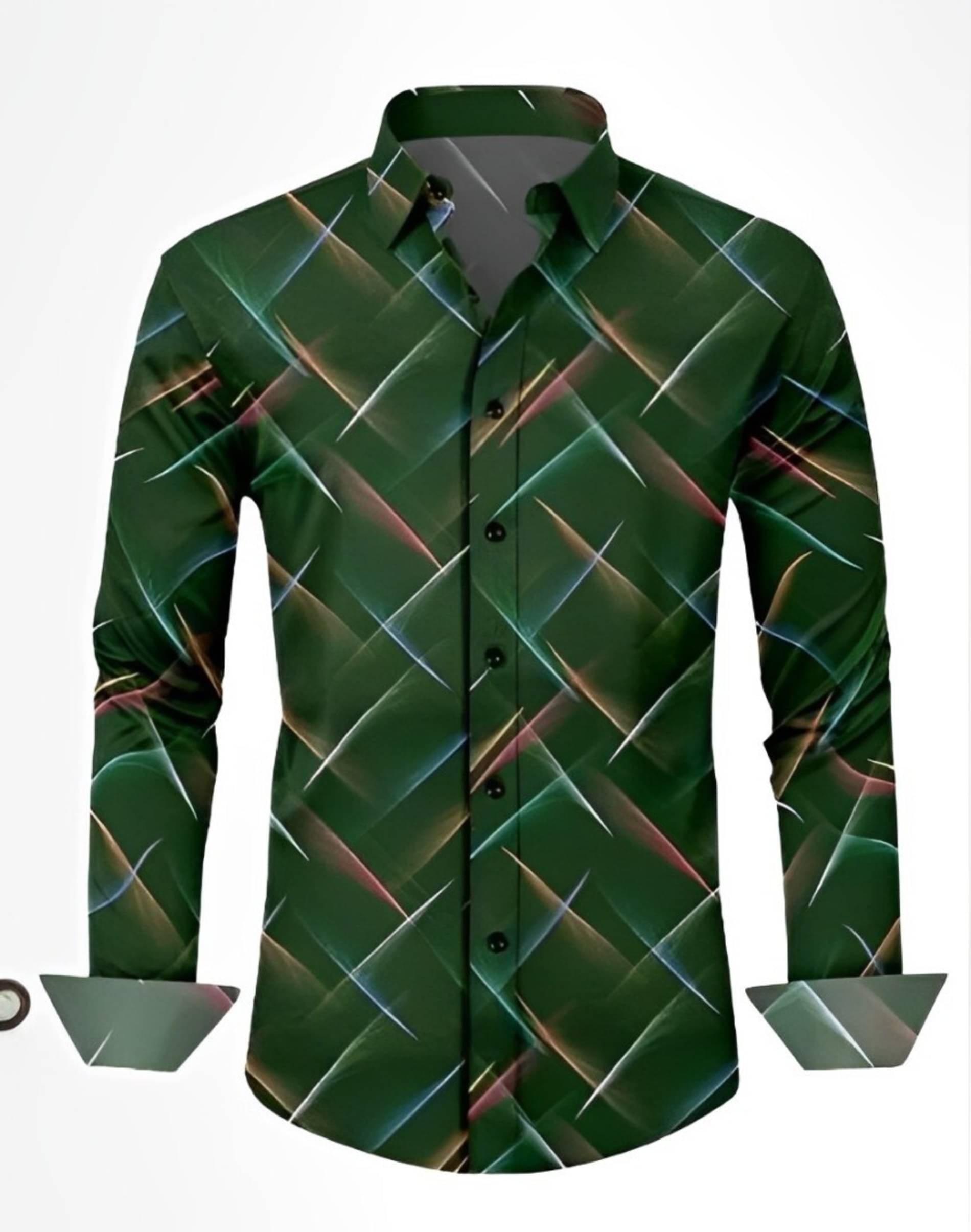    			LAXBON Cotton Blend Regular Fit Printed Full Sleeves Men's Casual Shirt - Green ( Pack of 1 )