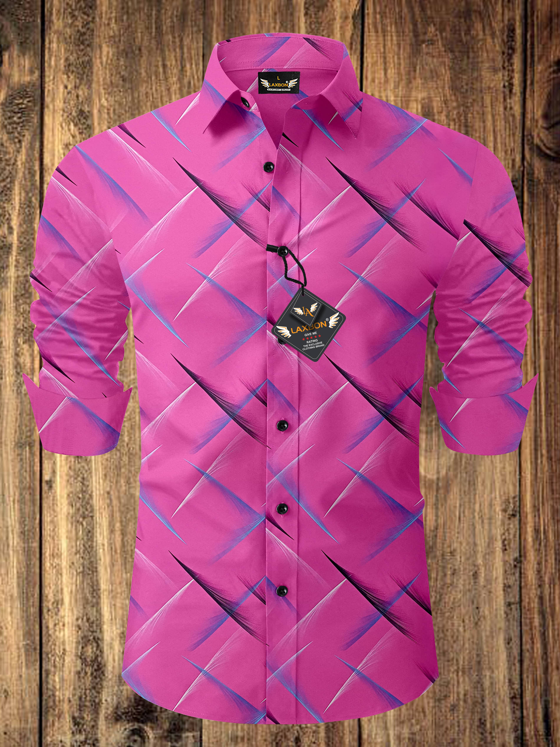 LAXBON Cotton Blend Regular Fit Printed Full Sleeves Men's Casual Shirt - Pink ( Pack of 1 ) LAXBON Cotton Blend Regular Fit Printed Full Sleeves Men's Casual Shirt - Pink ( Pack of 1 )