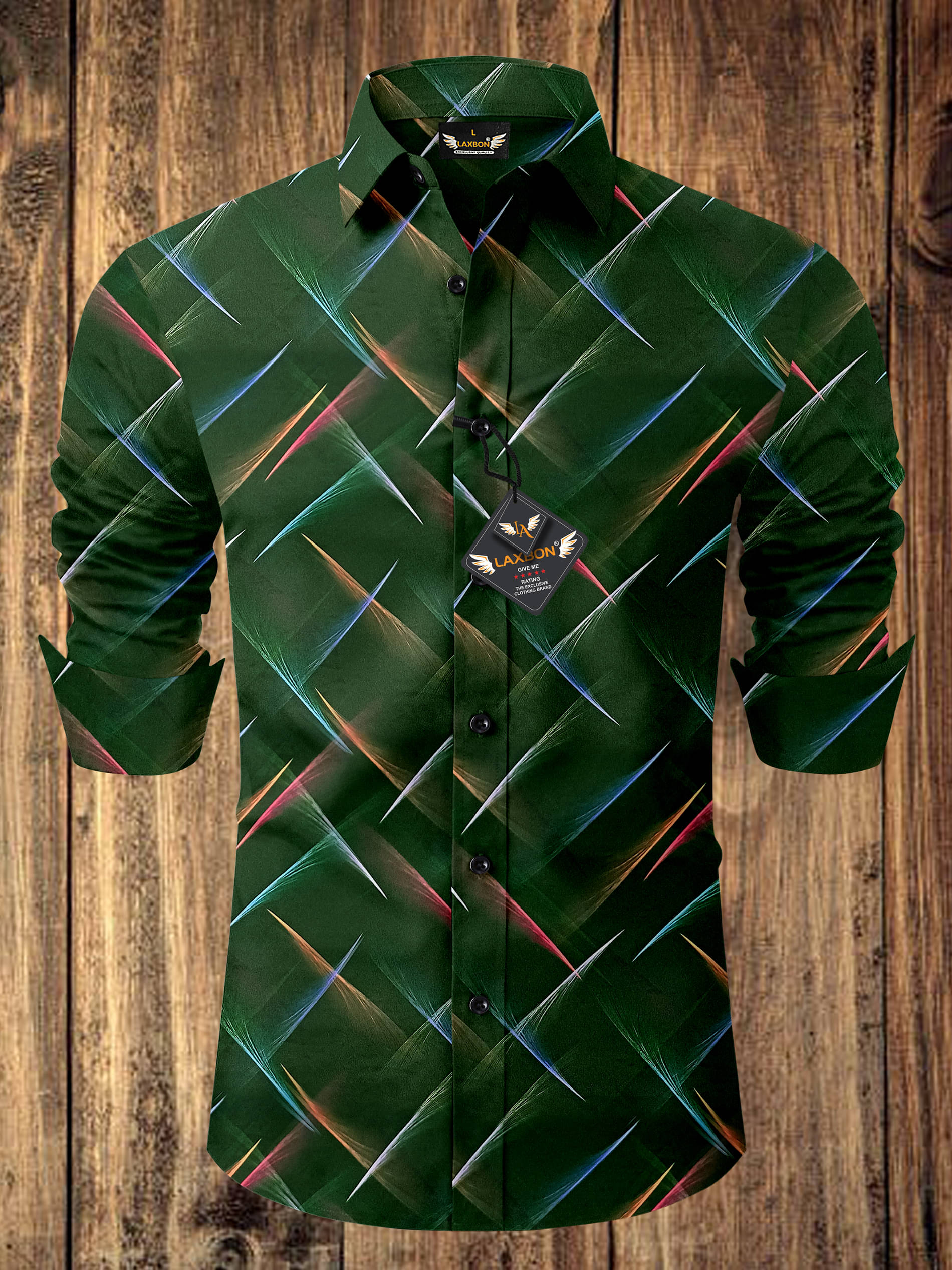 LAXBON Cotton Blend Regular Fit Printed Full Sleeves Men's Casual Shirt - Green ( Pack of 1 )     			LAXBON Cotton Blend Regular Fit Printed Full Sleeves Men's Casual Shirt - Green ( Pack of 1 )