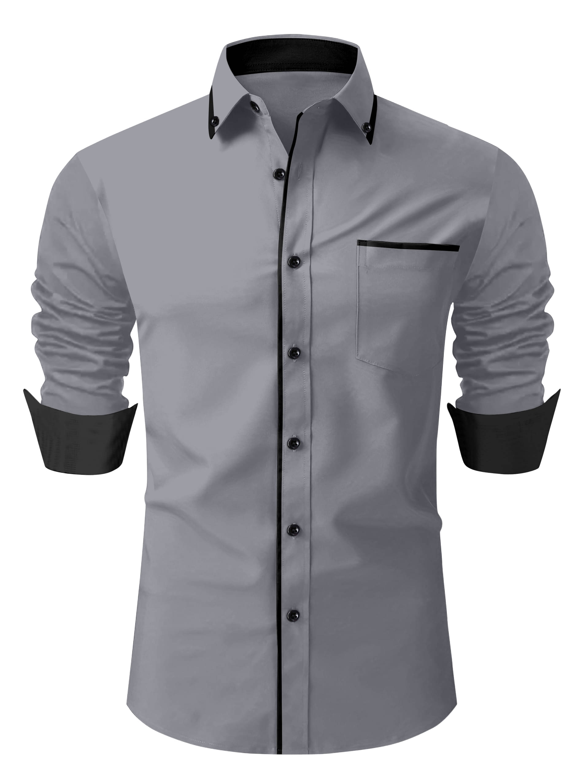 LAXBON Cotton Blend Regular Fit Solids Full Sleeves Men's Casual Shirt - Grey ( Pack of 1 )     			LAXBON Cotton Blend Regular Fit Solids Full Sleeves Men's Casual Shirt - Grey ( Pack of 1 )