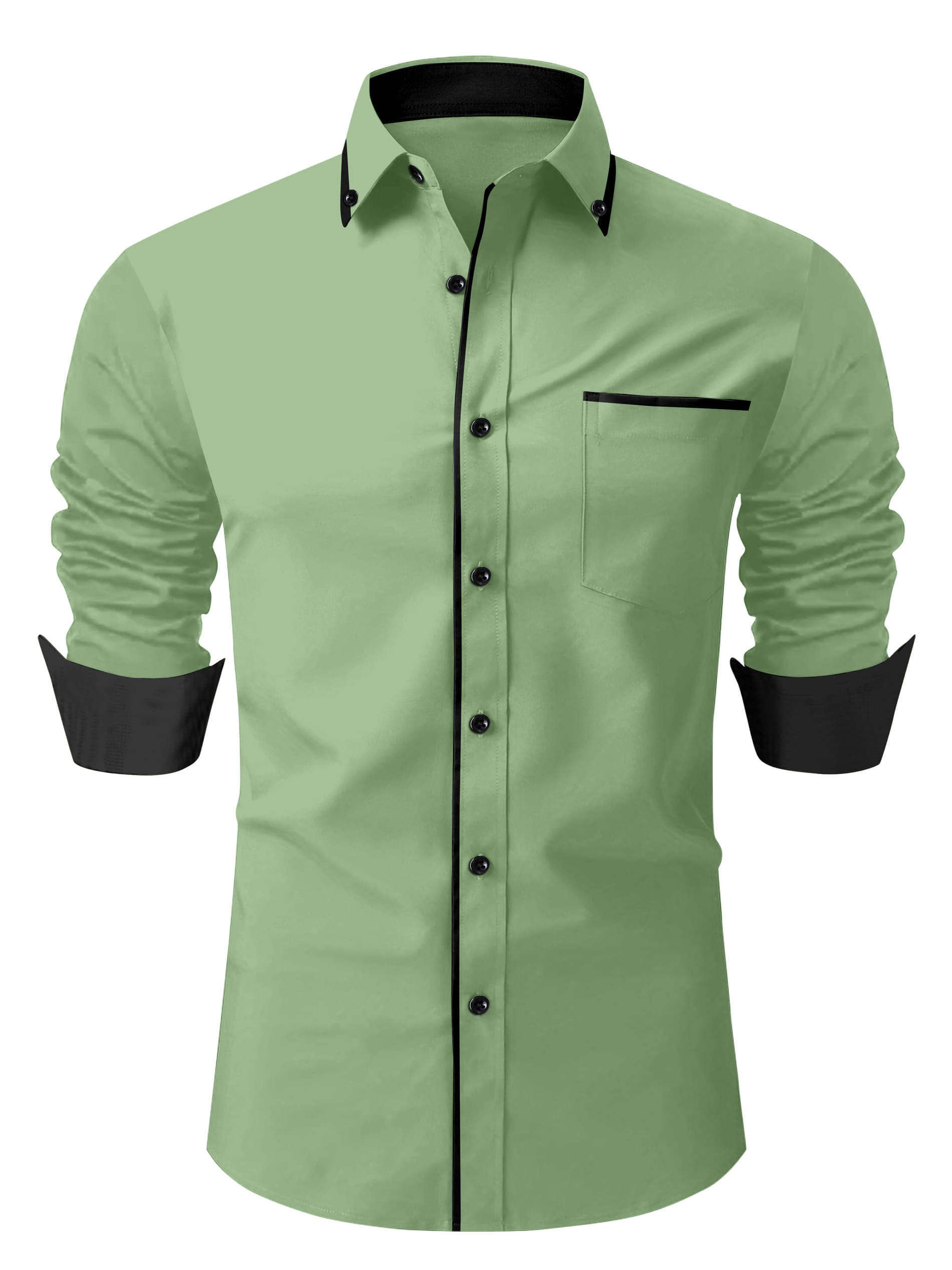     			LAXBON Cotton Blend Regular Fit Solids Full Sleeves Men's Casual Shirt - Green ( Pack of 1 )