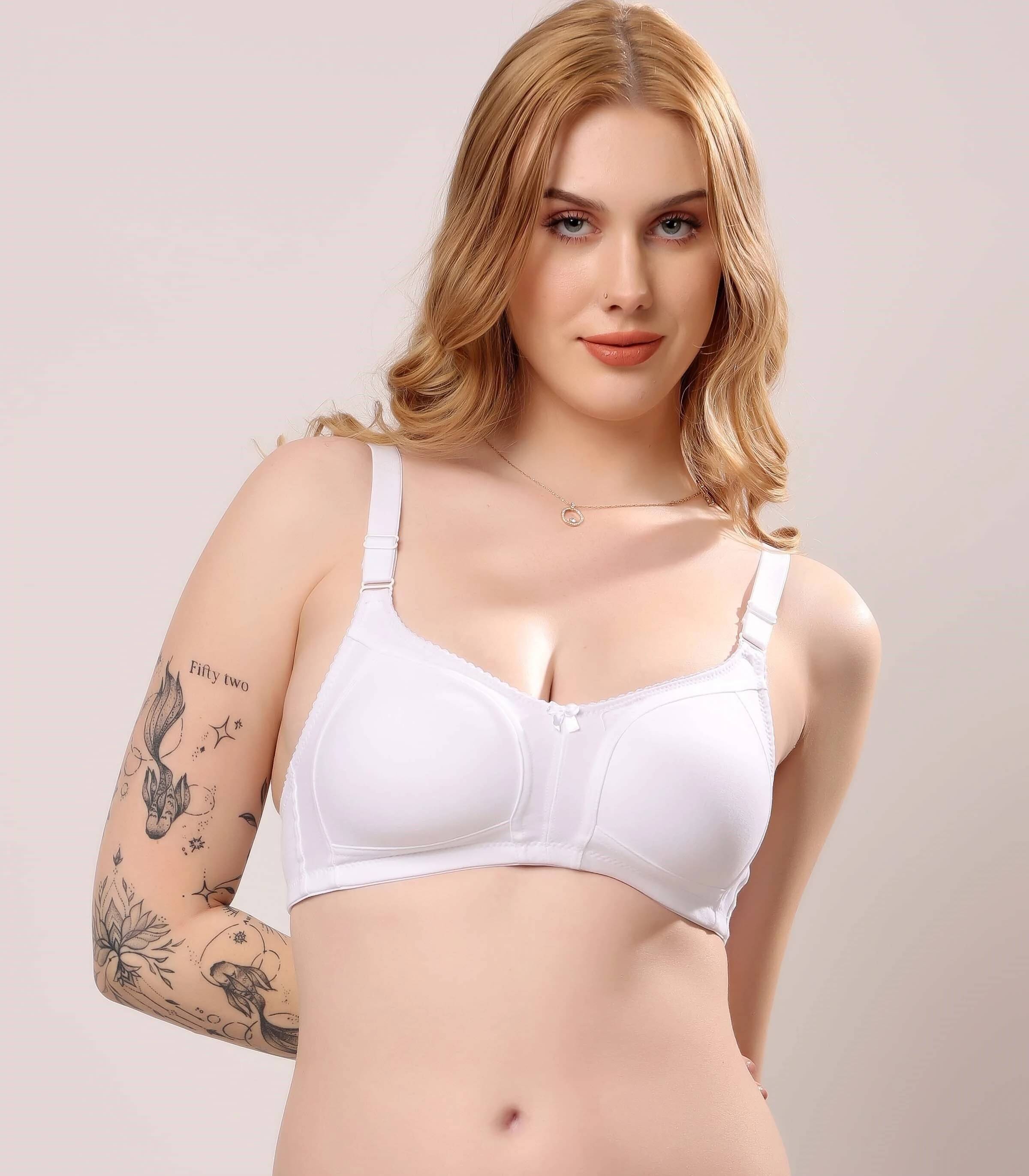     			LONDON HILLS Pack of 1 Cotton Blend Non Padded Everyday Bra For Women ( White )