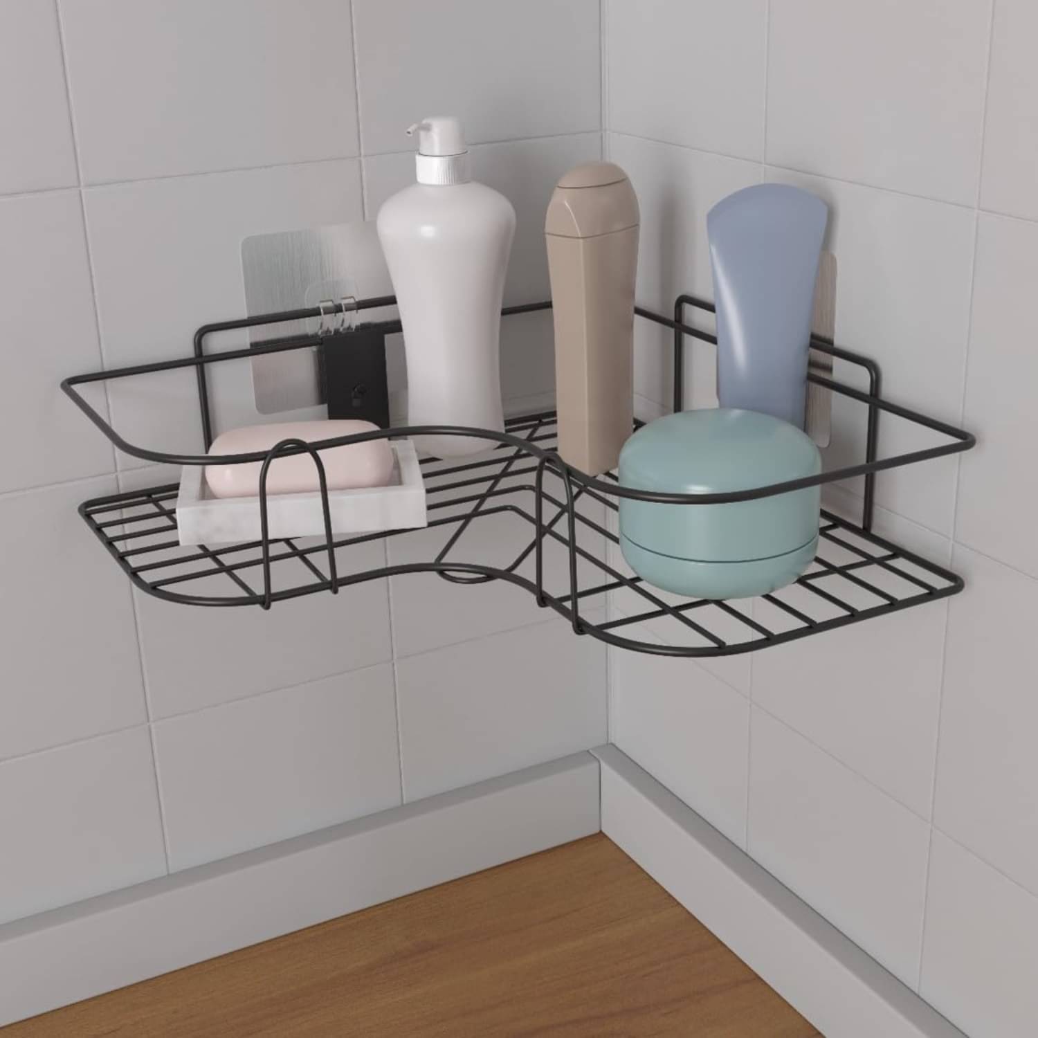     			LOOTWAGON BATHROOM CORNER Self Adhesive Corner Shelf for Bathroom Wall/Bathroom Organiser Without Drill/Corner Shelf for Kitchen