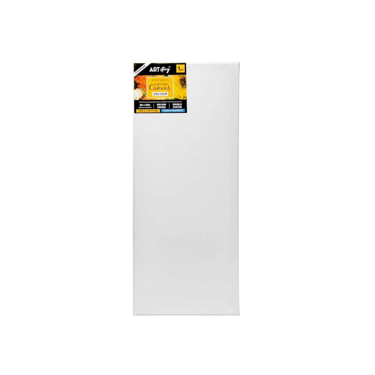     			Little Birdie Pre Stretched Canvas with Wooden Frame for Painting 8x20 inch - 250gsm|100% Cotton Pre-Primed Canvas for Acrylic & Oil Colour Painting | Suitable for Artists, Students & Beginners