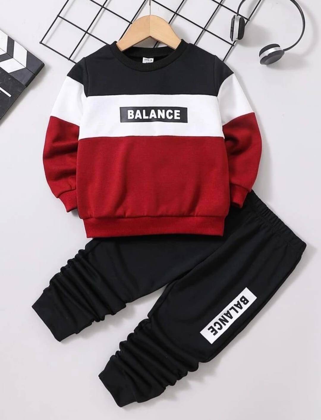    			Littlewizard Pack of 1 Boys Cotton Sweatshirt & Trackpant Set ( Red )