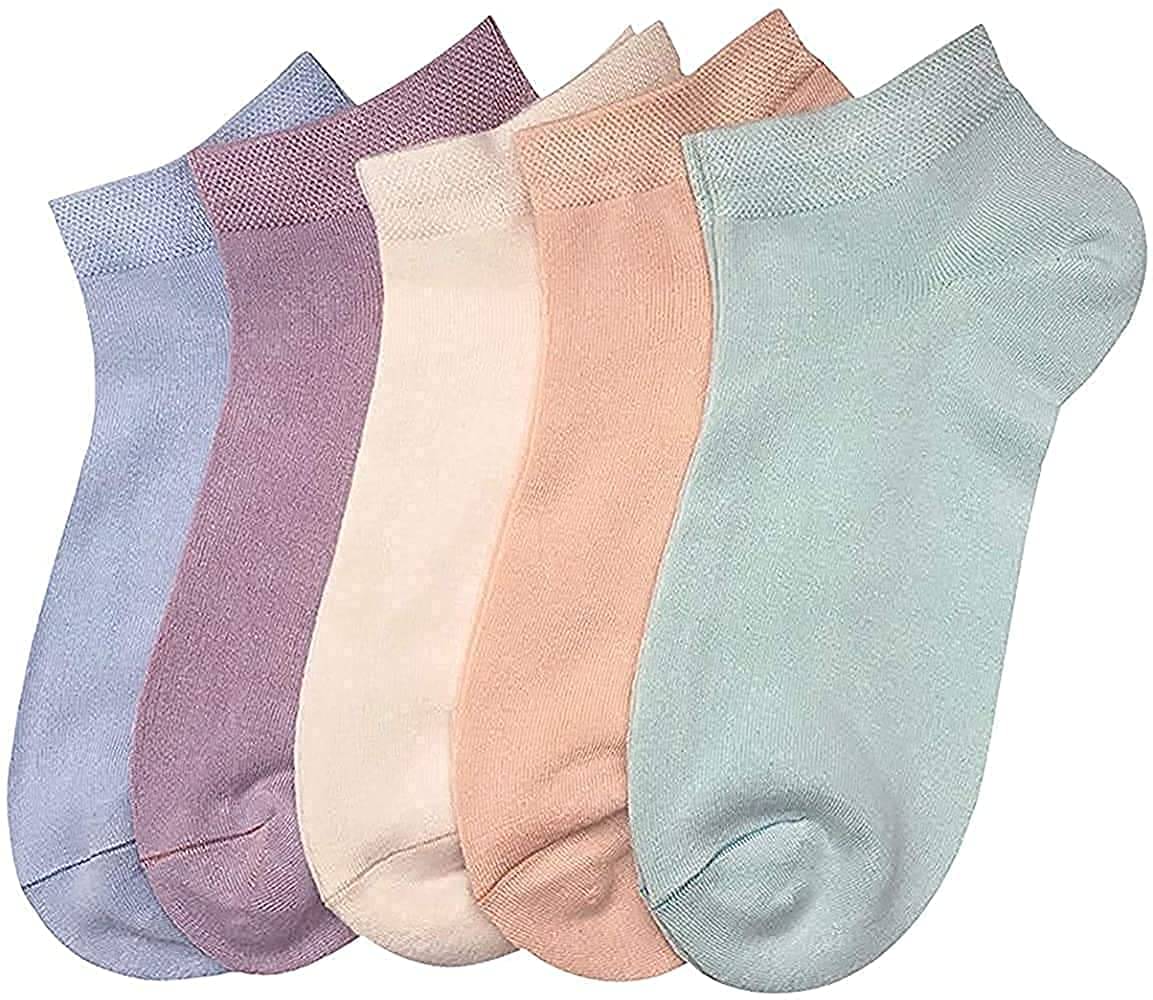     			MITSURU Pack of 5 Women's Cotton Ankle Length Socks ( Multicolor )