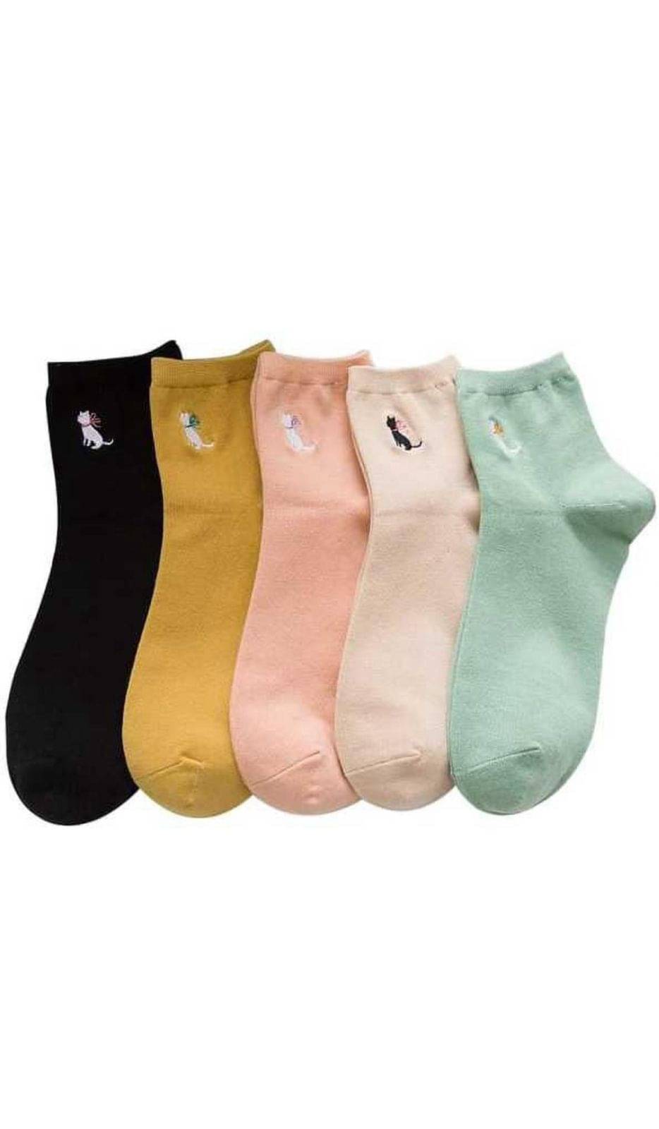     			MITSURU Pack of 5 Women's Cotton Ankle Length Socks ( Multicolor )