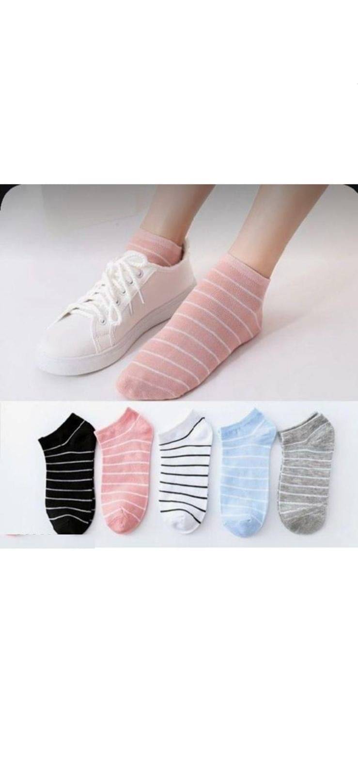 MITSURU Pack of 5 Women's Cotton Ankle Length Socks ( Multicolor ) MITSURU Pack of 5 Women's Cotton Ankle Length Socks ( Multicolor )
