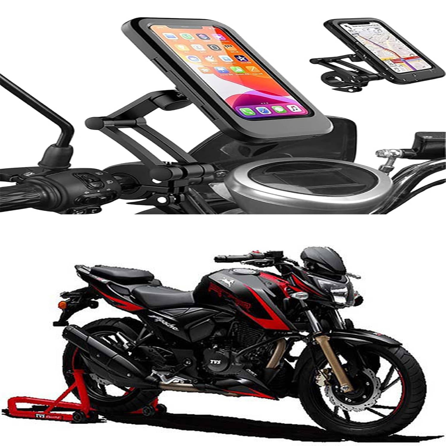     			MS Wholesellar Handlebar Mobile Holder Waterproof Easy Installation Moun...