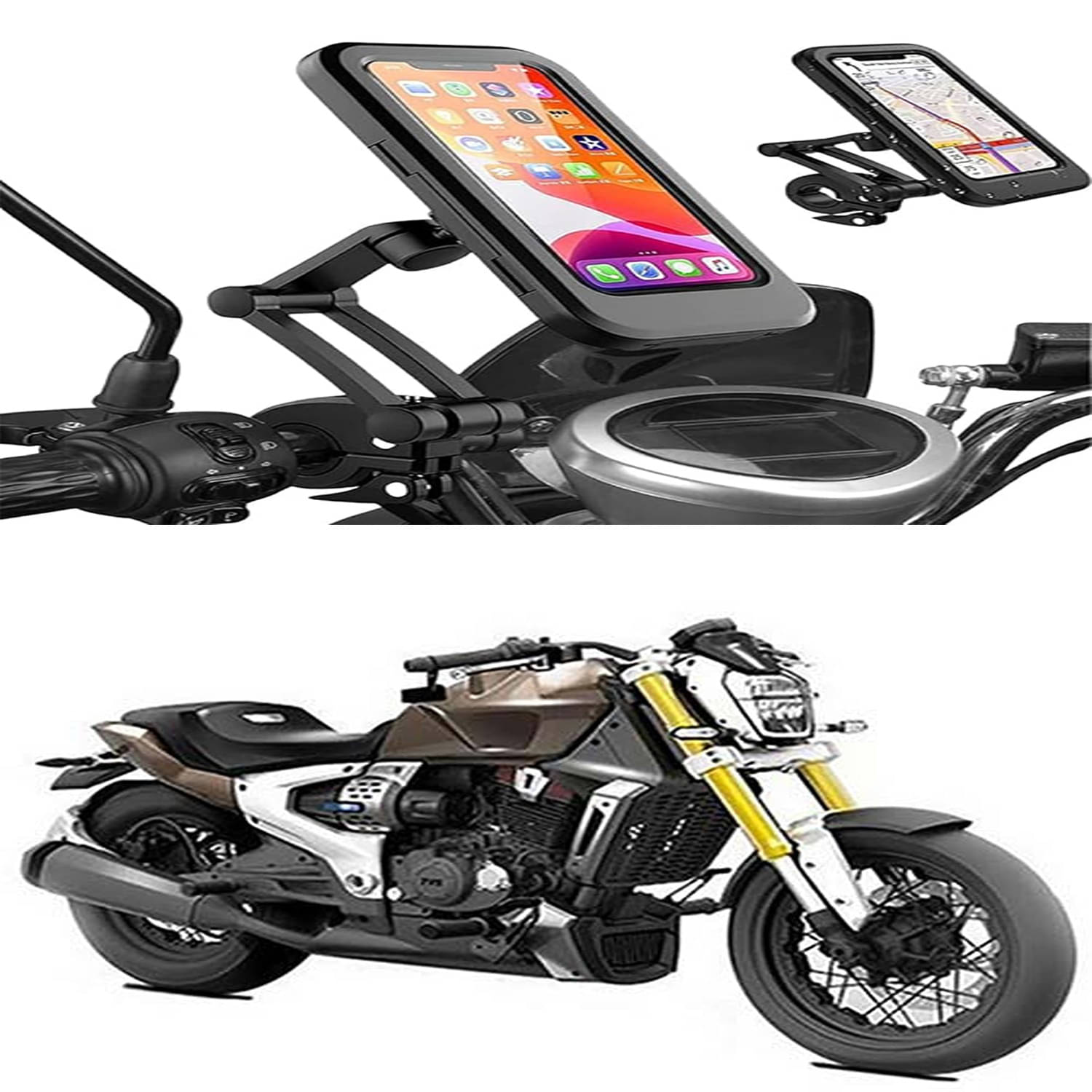 MS Wholesellar Waterproof Handlebar Phone Mount with Touchscreen Compati... MS Wholesellar Waterproof Handlebar Phone Mount with Touchscreen Compati...