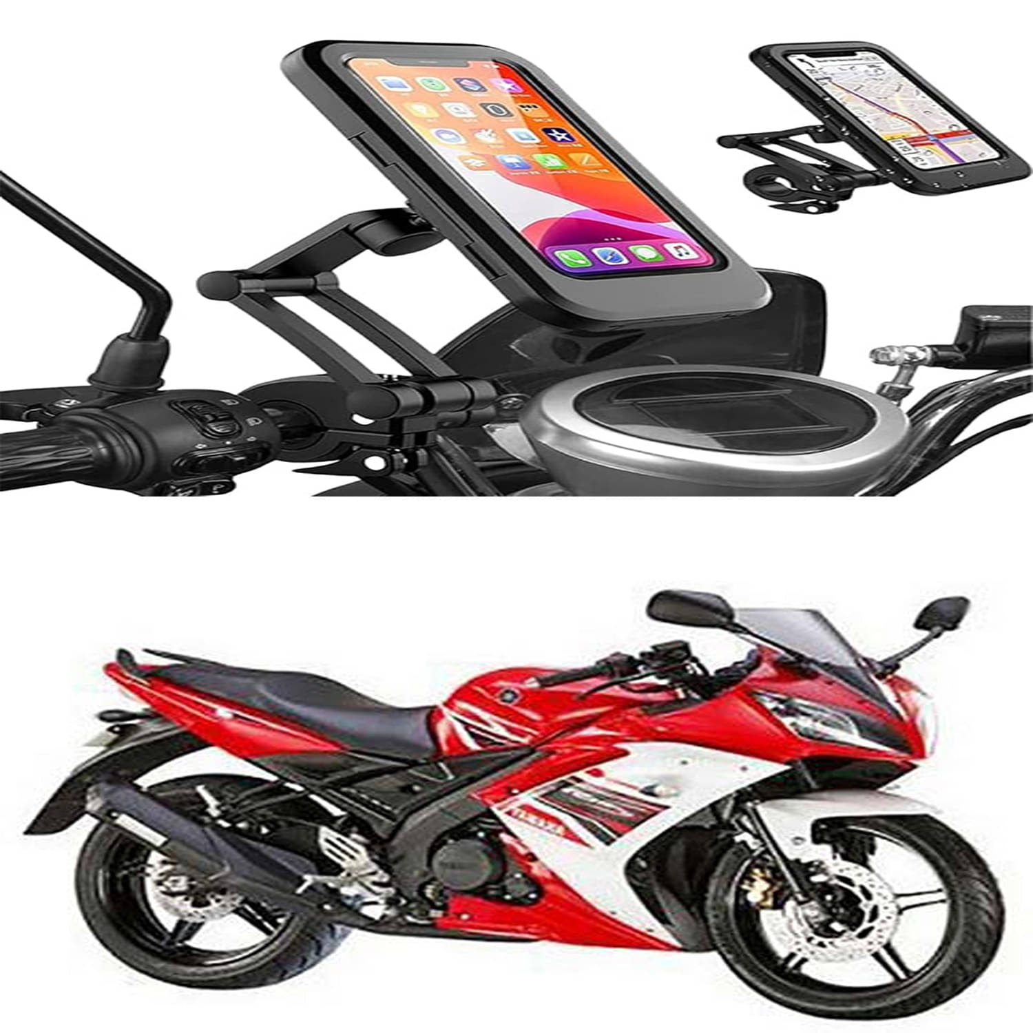 MS Wholesellar Waterproof Handlebar Phone Mount with Touchscreen Compati... MS Wholesellar Waterproof Handlebar Phone Mount with Touchscreen Compati...