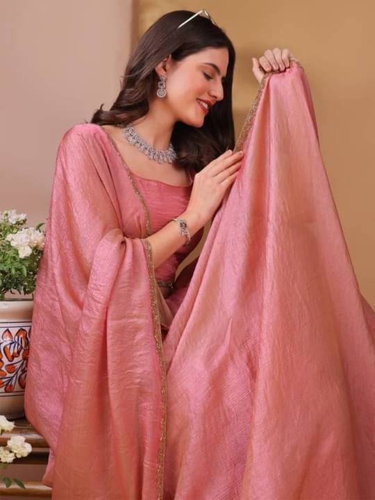 Madhav Art Chiffon Solid Regular Saree With Unstitched Blouse Piece ( Coral ) Madhav Art Chiffon Solid Regular Saree With Unstitched Blouse Piece ( Coral )