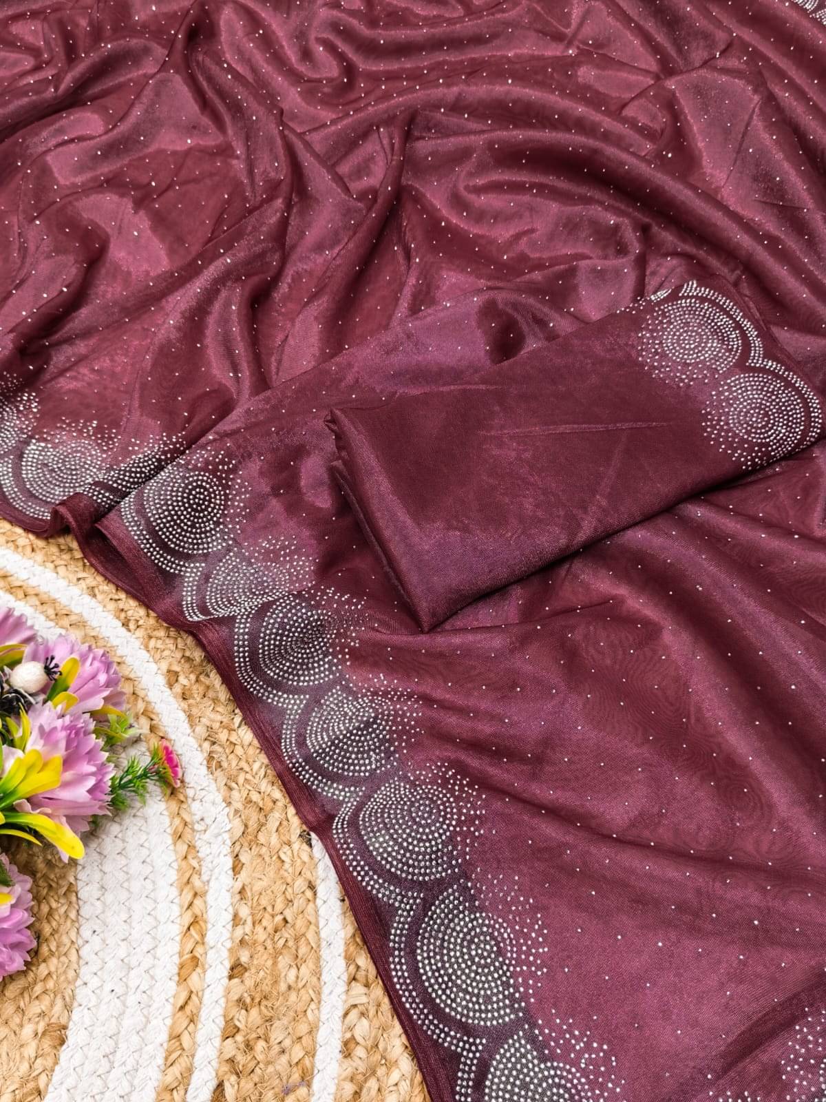 Madhav Art Net Embellished Regular Saree With Unstitched Blouse Piece ( Maroon ) Madhav Art Net Embellished Regular Saree With Unstitched Blouse Piece ( Maroon )