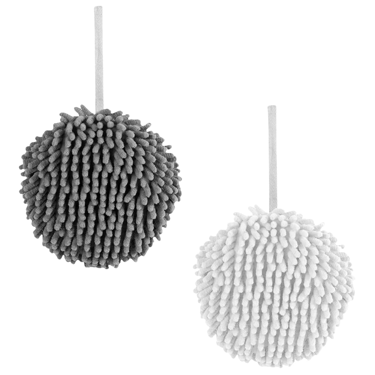     			Microfiber Ball Hand Towels | Multifunctional Washbasin Hanging Ball Hand Towel Soft Absorbent Quick Drying Towels with Loop for Kitchen Bathroom Washstand - 1PCS, Multicolor