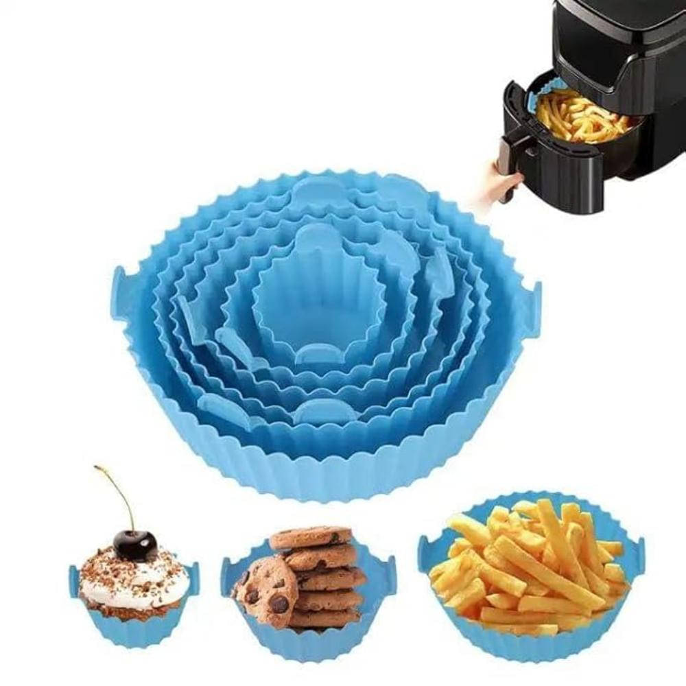 NEKIFACE 6 pcs Reusable Air Fryer Silicone Pot Liners | Non-Stick Heat-Resistant Basket Baking Trays | Airfryer Oven Accessories | Dishwasher Safe | Multicolor | (Pack of 1) NEKIFACE 6 pcs Reusable Air Fryer Silicone Pot Liners | Non-Stick Heat-Resistant Basket Baking Trays | Airfryer Oven Accessories | Dishwasher Safe | Multicolor | (Pack of 1)