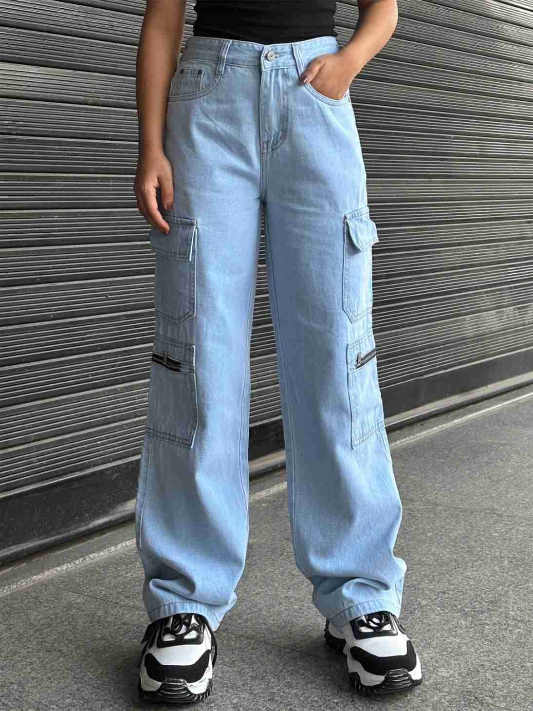     			Niffar Fashion Women's Straight Fit High-Rise Jeans ( Light Blue )