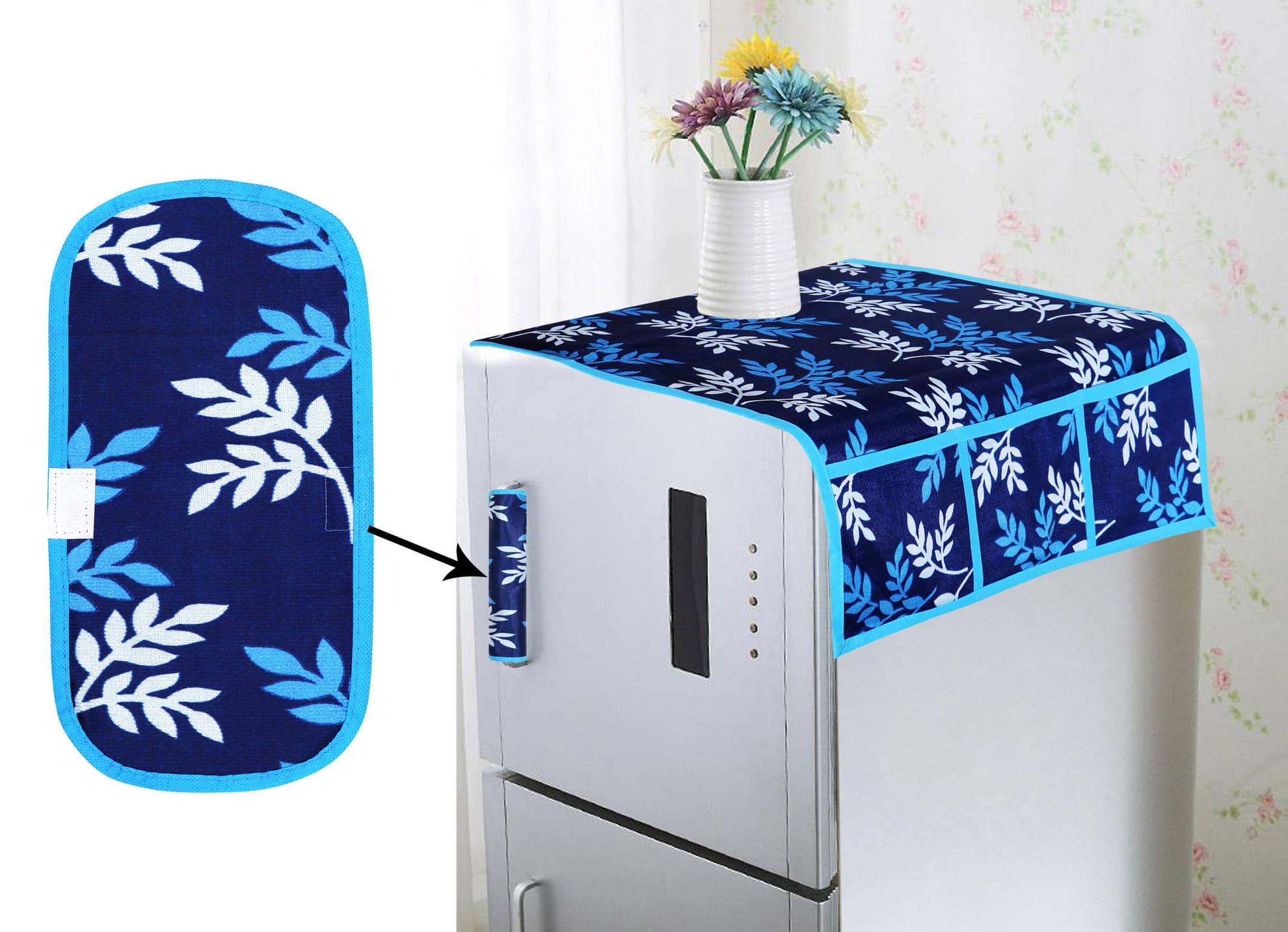 Omkar Manufacturers Polyester Floral Printed Top Cover ( 99 54 ) Pack of 1 - Blue Omkar Manufacturers Polyester Floral Printed Top Cover ( 99 54 ) Pack of 1 - Blue