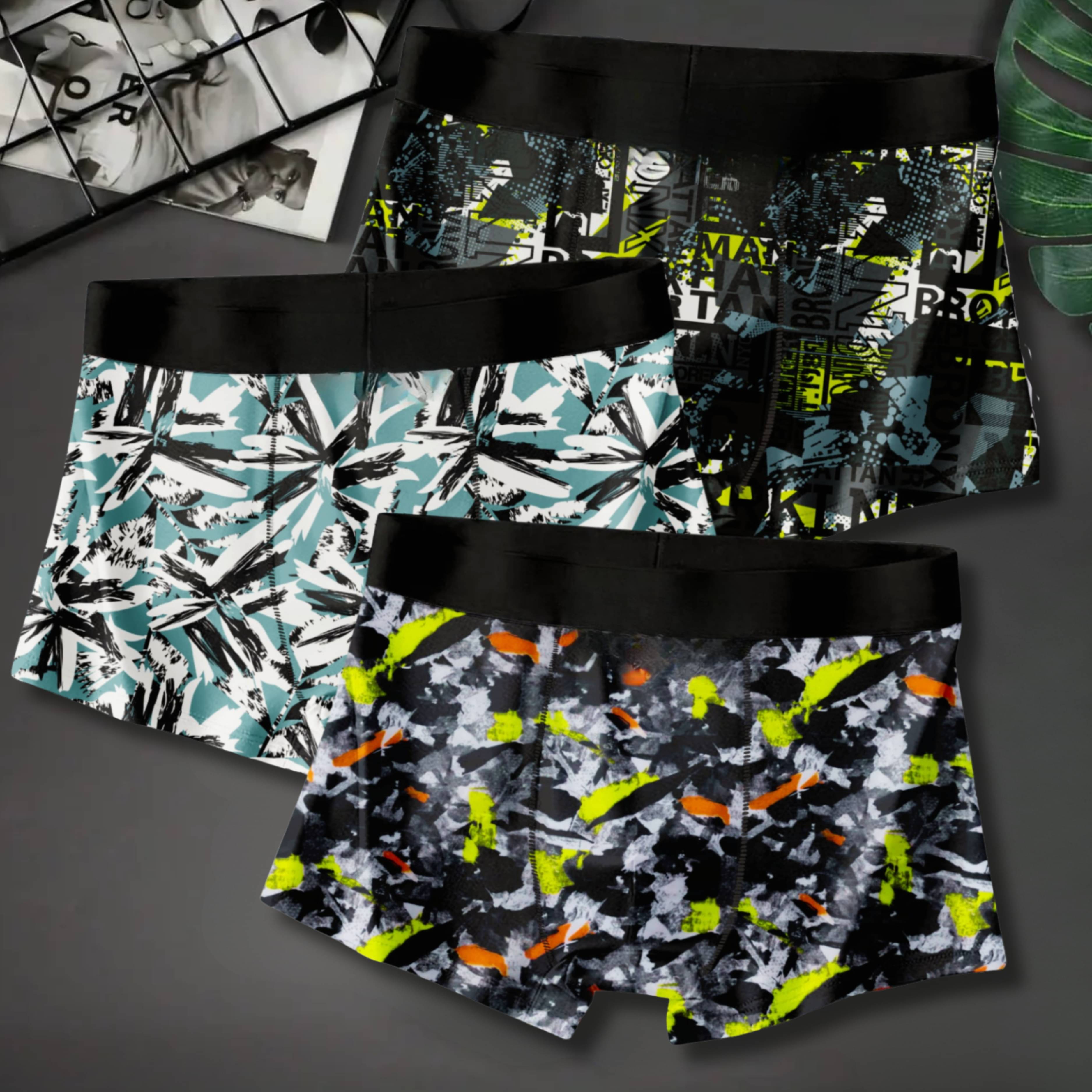 PANICIA Pack of 3 Nylon Trunks For Men's ( Multicolor2 )     			PANICIA Pack of 3 Nylon Trunks For Men's ( Multicolor2 )