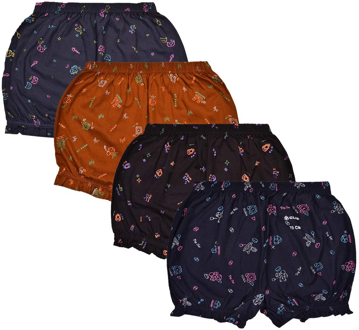 PUSHPADANT FASHION WEAR Pack of 4 Cotton Panties For Girls ( Multicolor )