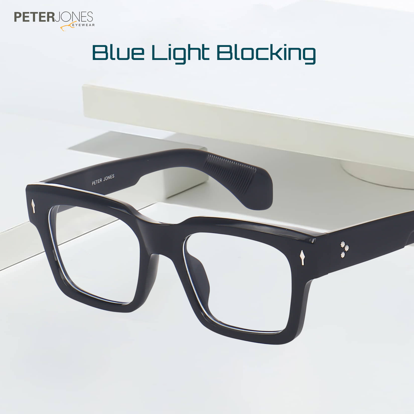 Peter Jones Black Full Rim Square Computer Glasses ( Pack of 1 )