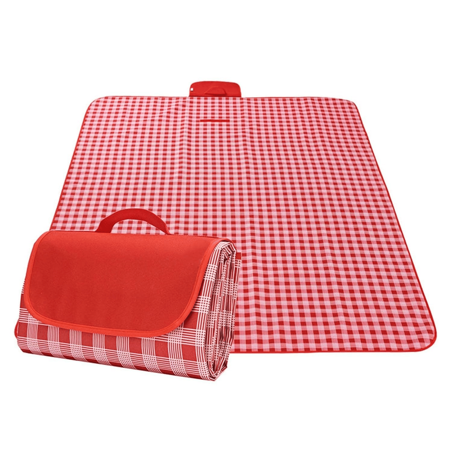     			Picnic Blanket Portable Beach Mat Waterproof Outdoor Blanket with Handle Lightweight & Foldable for Camping, Beach,Travel & Hiking (Red)