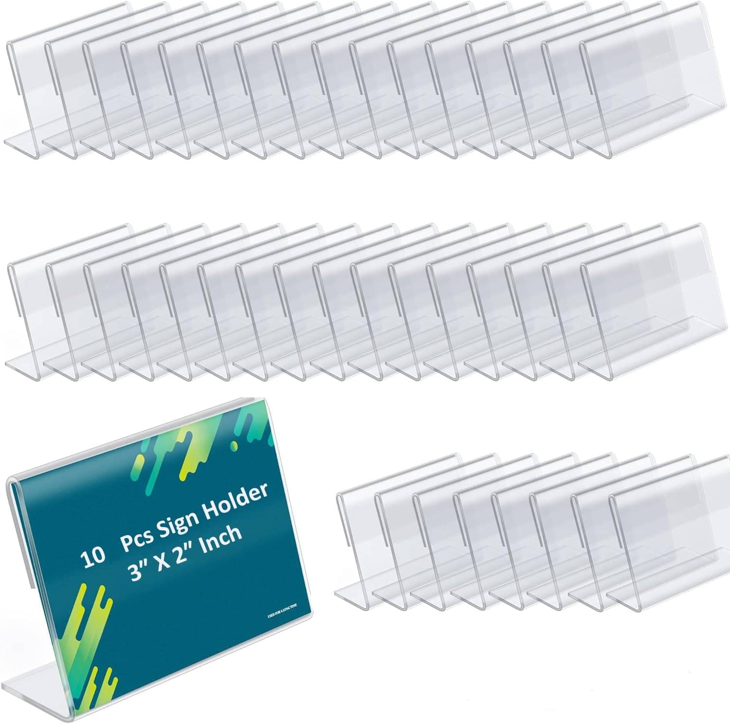     			Rasper Acrylic Sign Holder L Shape Acrylic Table Display Stand Label Price Tag Name Card Holder for School Office Counter Restaurants Supermarket Store Shop Acrylic Food Tag (3x2 Inches) (Pack Of 10)